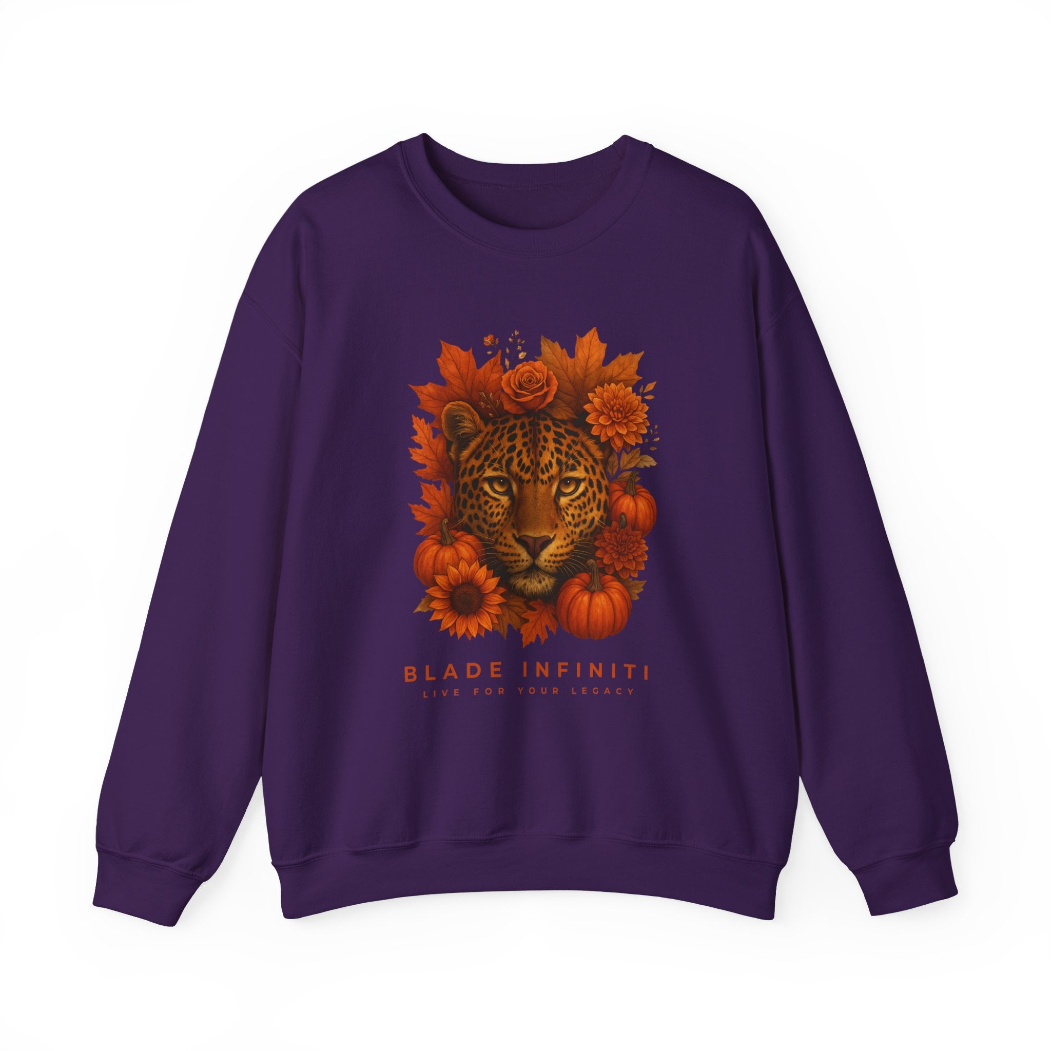 Fall Leopard Floral Unisex Crewneck Sweater