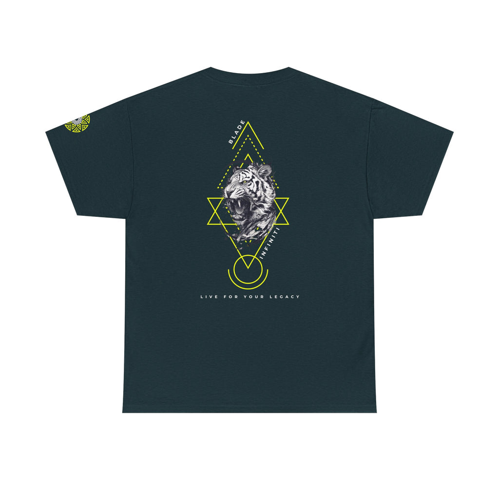 Geometric King Version 2 Neon Green Tiger Back T-Shirt