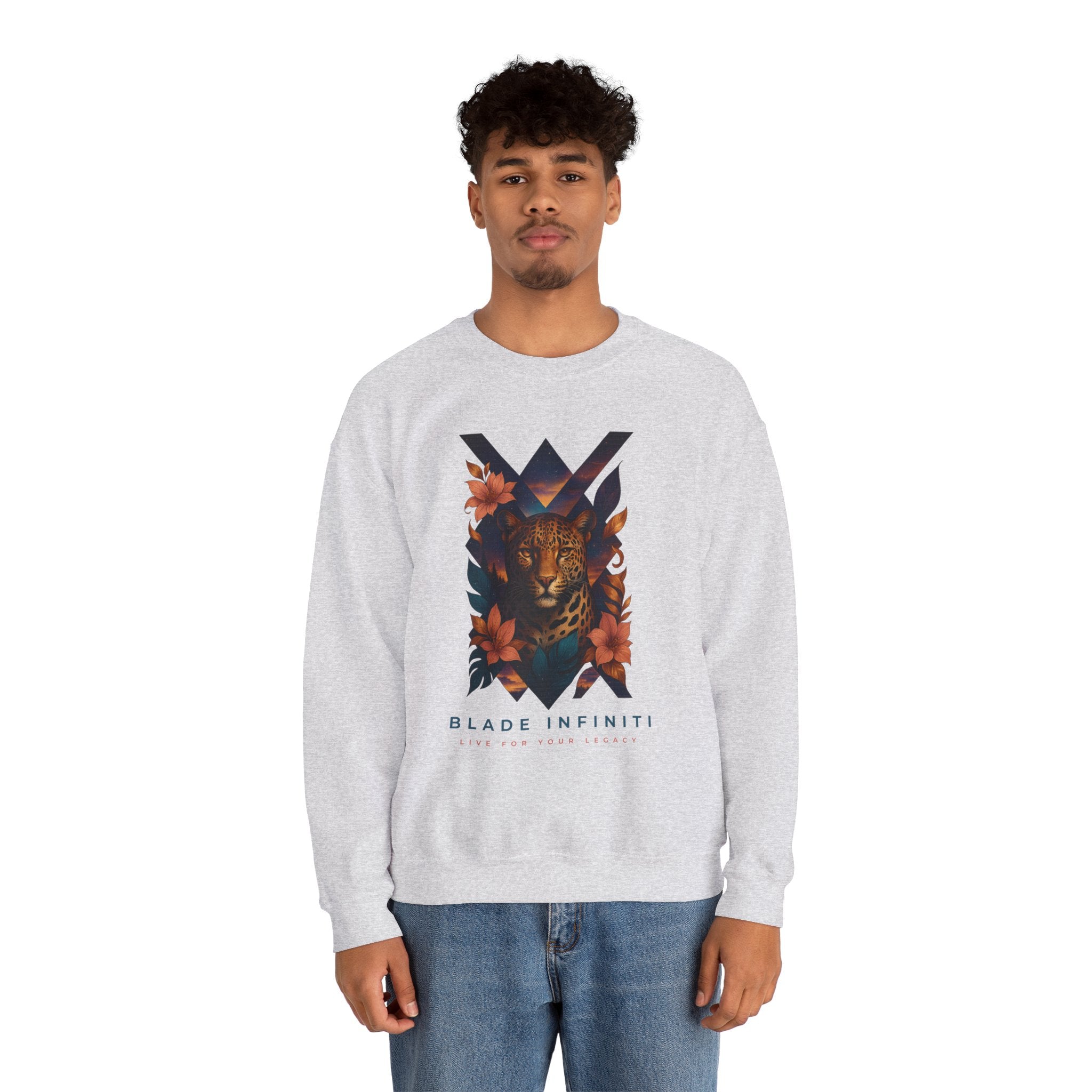 Galactic Jungle Leopard Unisex Crewneck Sweater