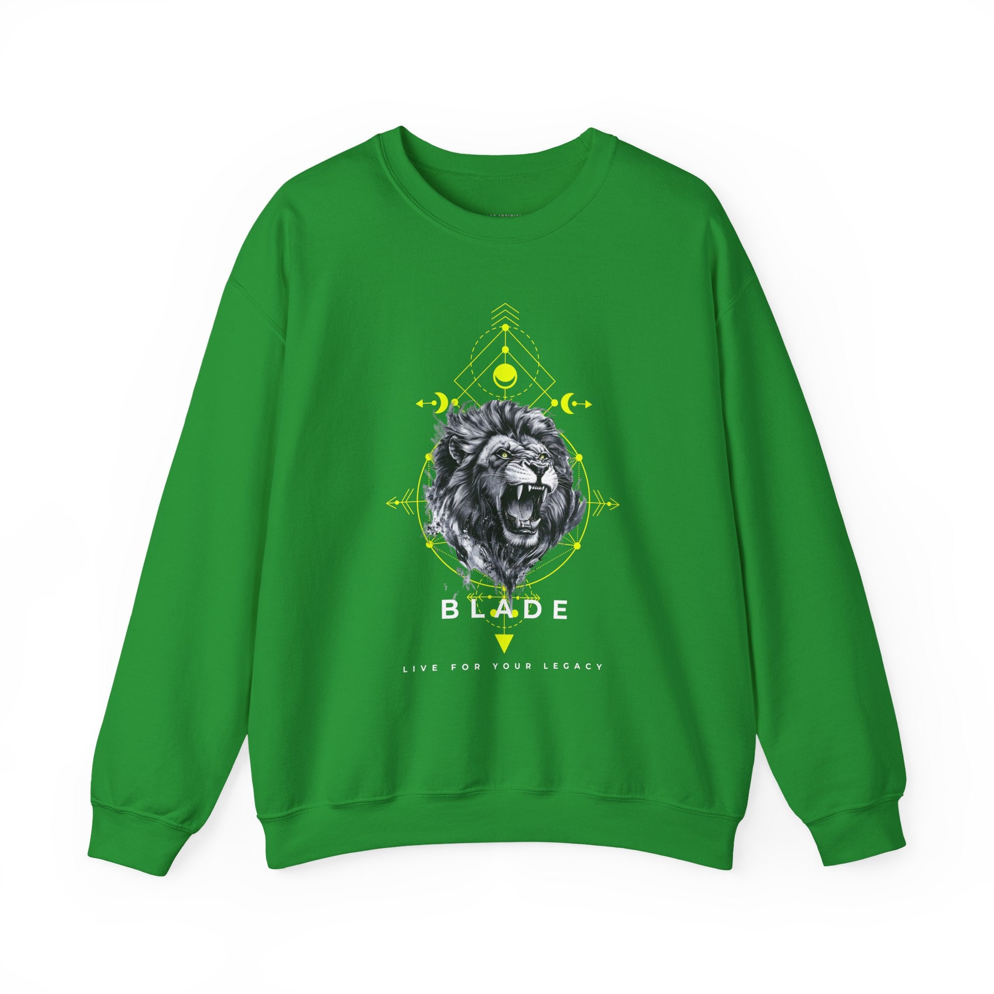 Geometric King White TX Lion Unisex Crewneck Sweater