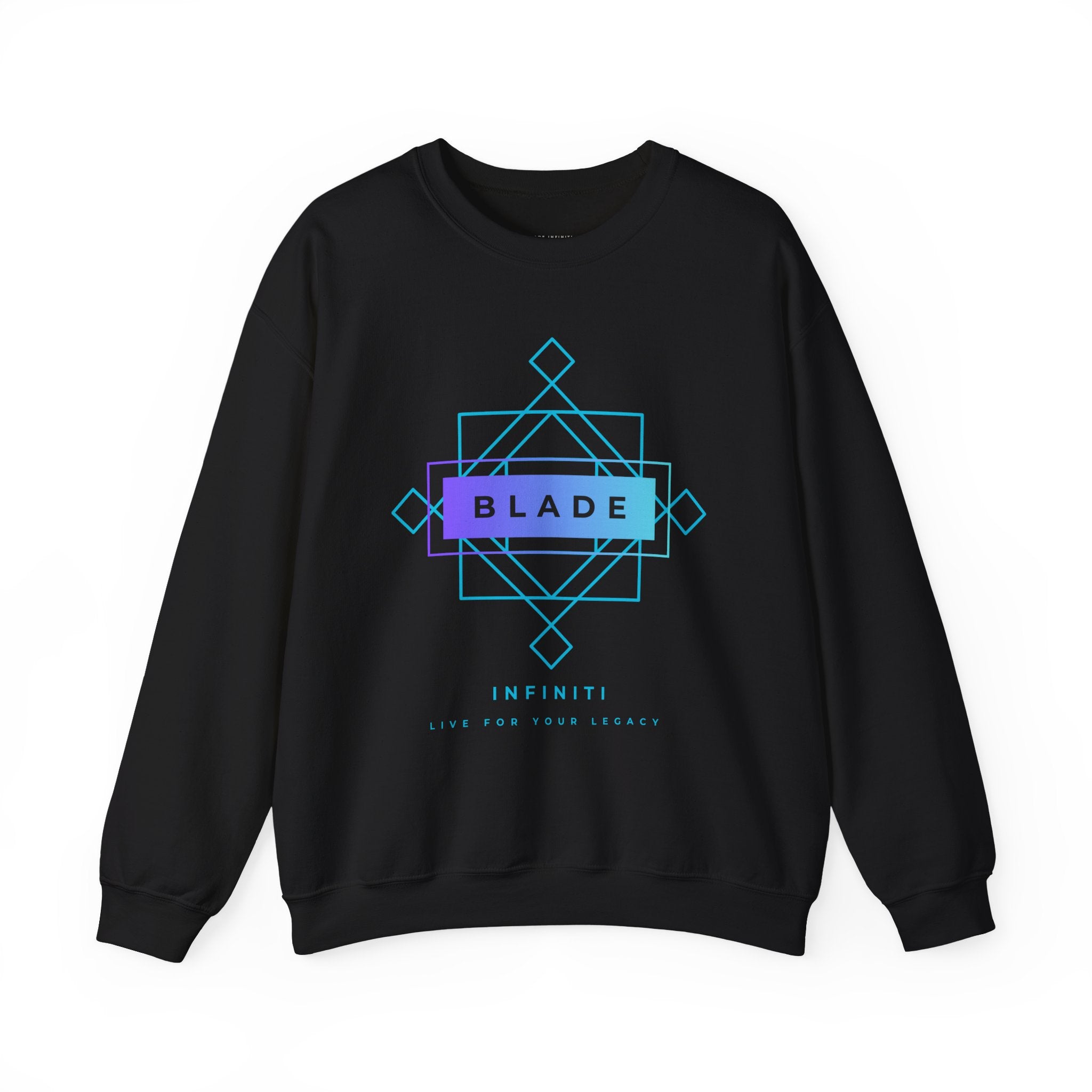 Geometric Infiniti Aqua/Purple Ombre Unisex Crewneck Sweater