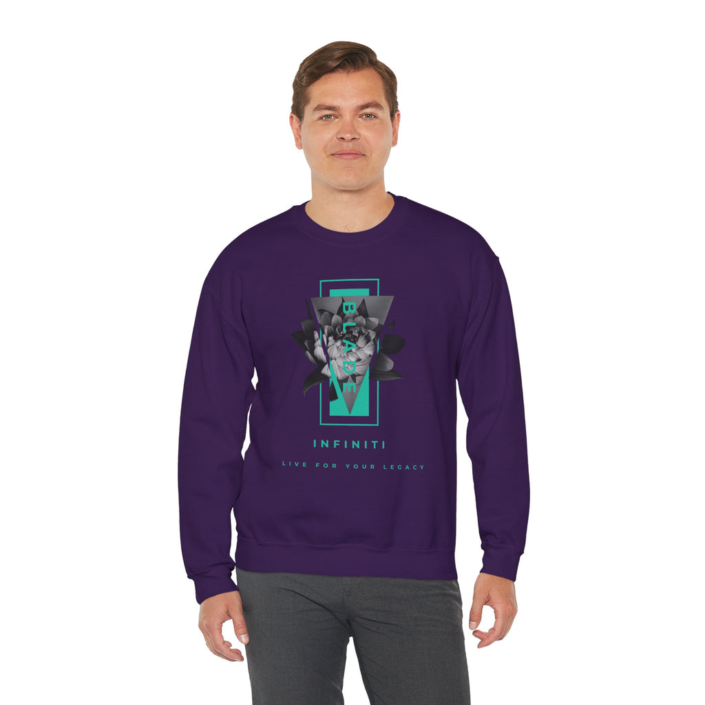 Flora Essence Teal Floral Unisex Crewneck Sweater