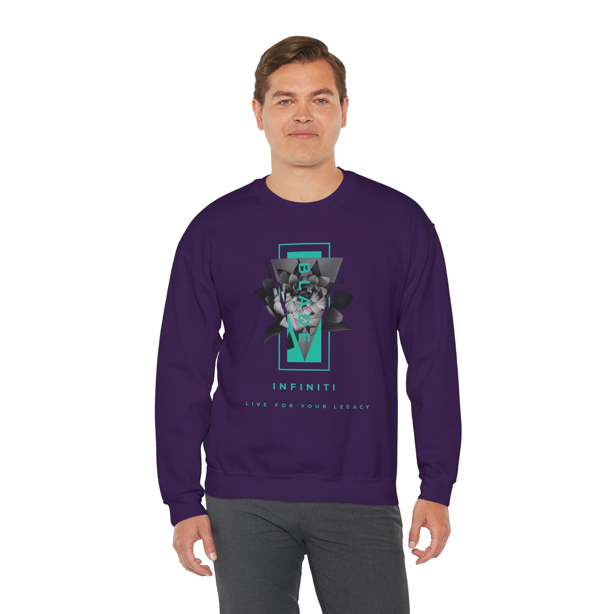 Flora Essence Teal Floral Unisex Crewneck Sweater