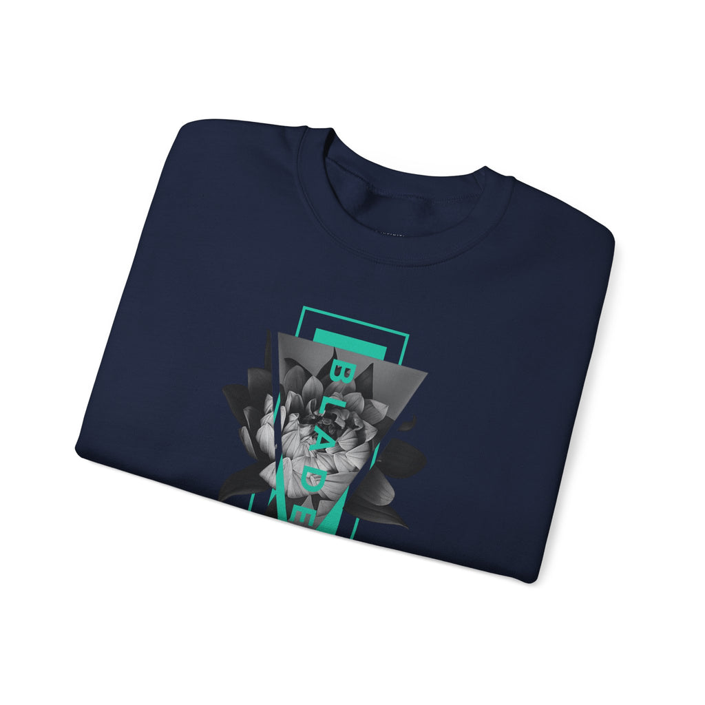 Flora Essence Teal Floral Unisex Crewneck Sweater