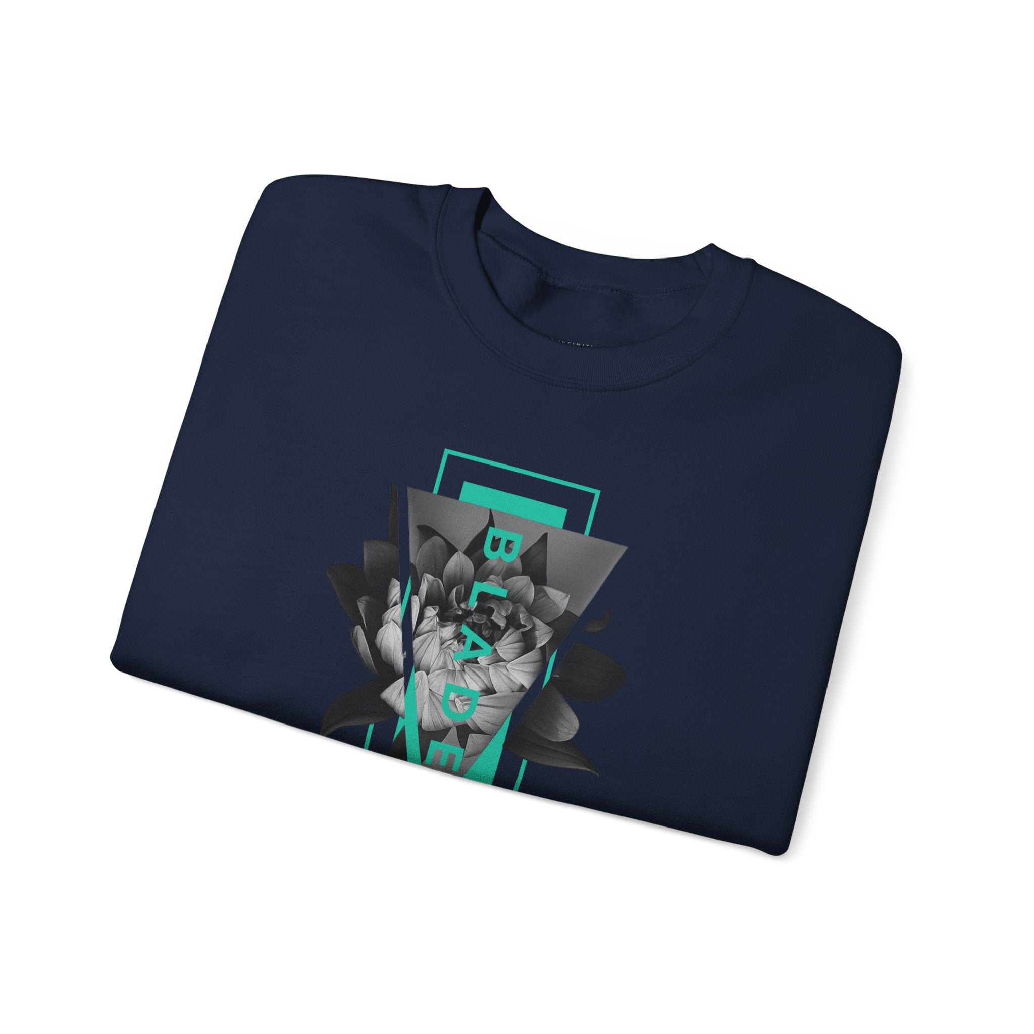 Flora Essence Teal Floral Unisex Crewneck Sweater