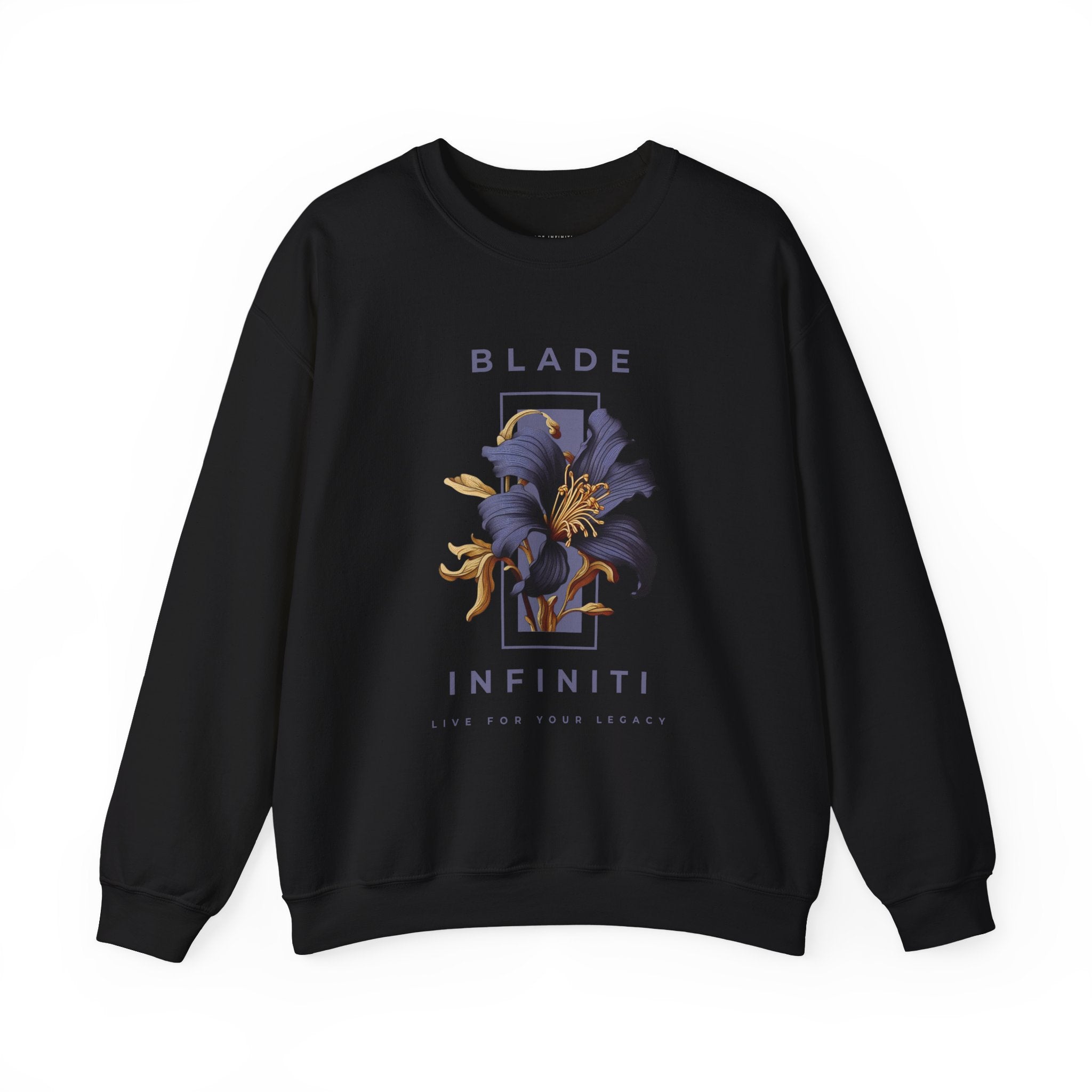 Essence of Infiniti Brown/Navy/Purple Floral Unisex Crewneck Sweater