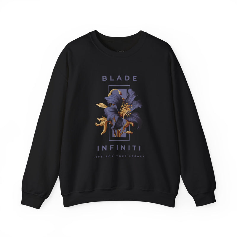 Essence of Infiniti Brown/Navy/Purple Floral Unisex Crewneck Sweater