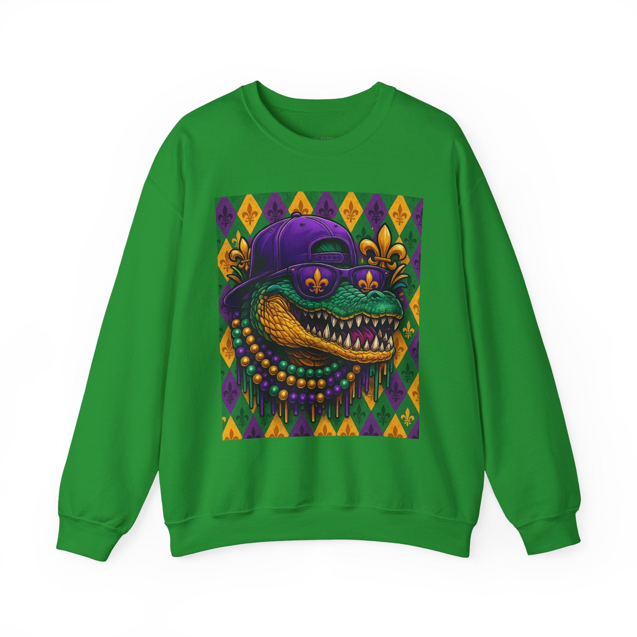 Mardi Gras Croc Unisex Crewneck Sweater