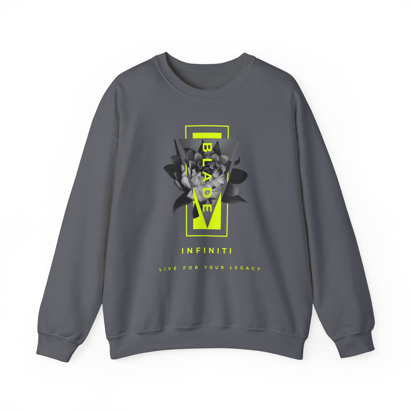 Flora Essence Neon Green Floral Unisex Crewneck Sweater