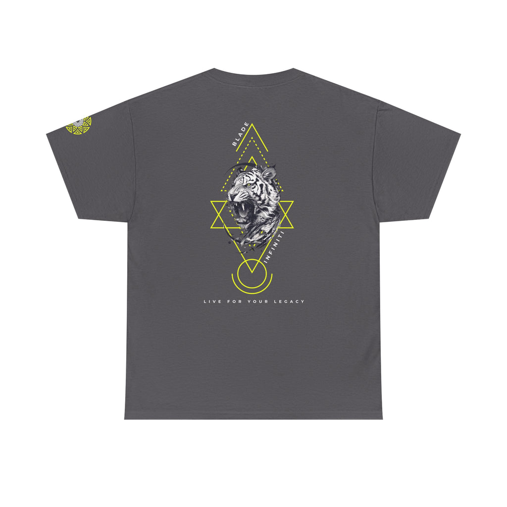 Geometric King Version 2 Neon Green Tiger Back T-Shirt