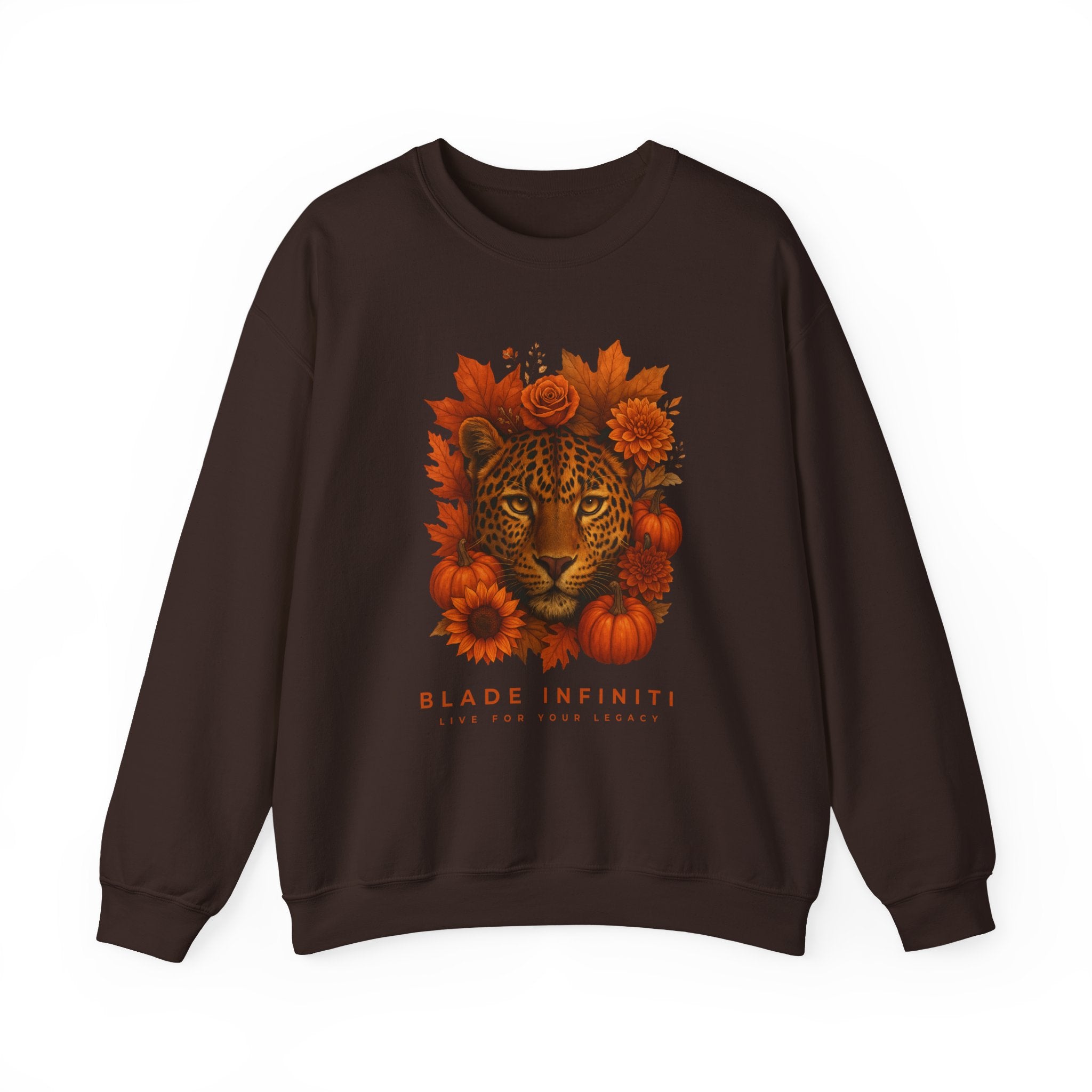 Fall Leopard Floral Unisex Crewneck Sweater