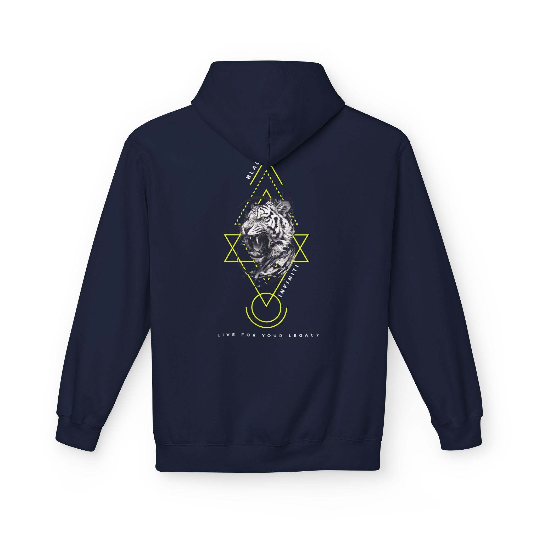 Geometric King Tiger Neon Green Hoodie