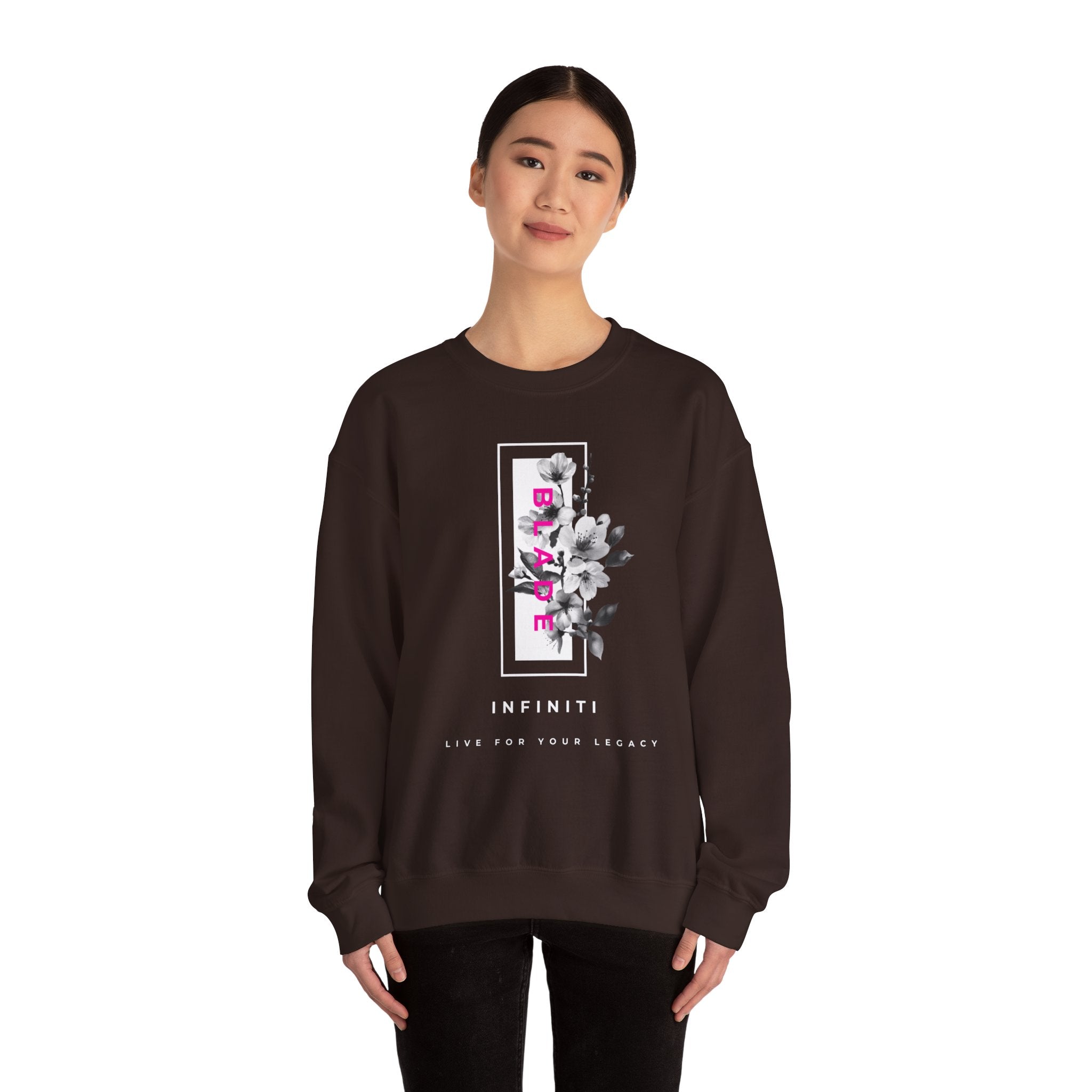 Bloom Bae Deep Pink Floral Unisex Crewneck Sweater
