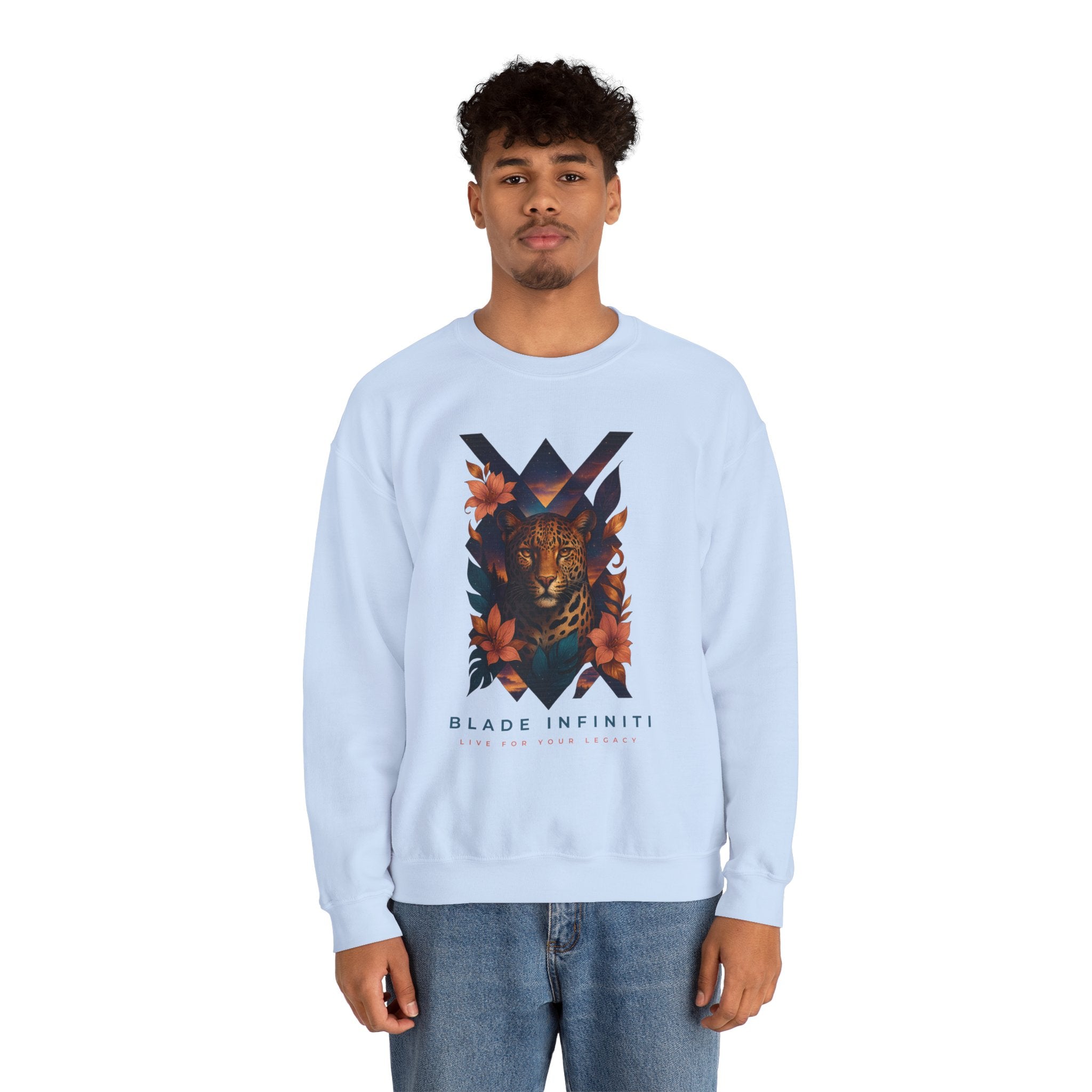 Galactic Jungle Leopard Unisex Crewneck Sweater