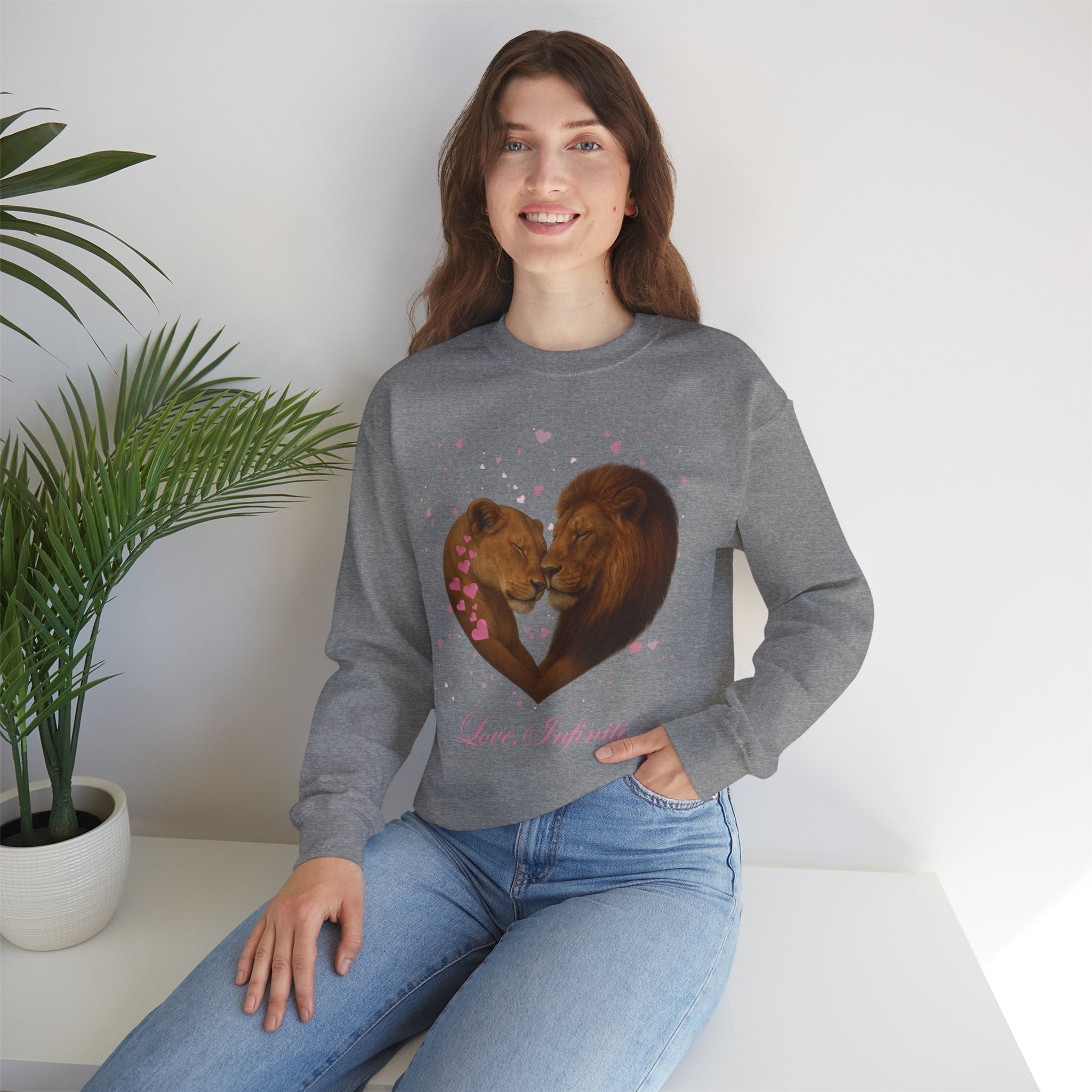 Lion Hearts - Love, Infiniti Unisex Crewneck Sweater