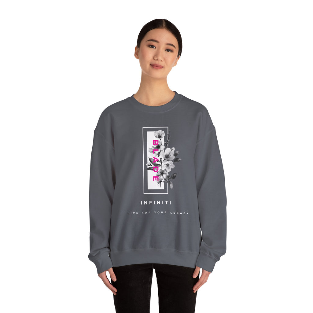 Bloom Bae Deep Pink Floral Unisex Crewneck Sweater