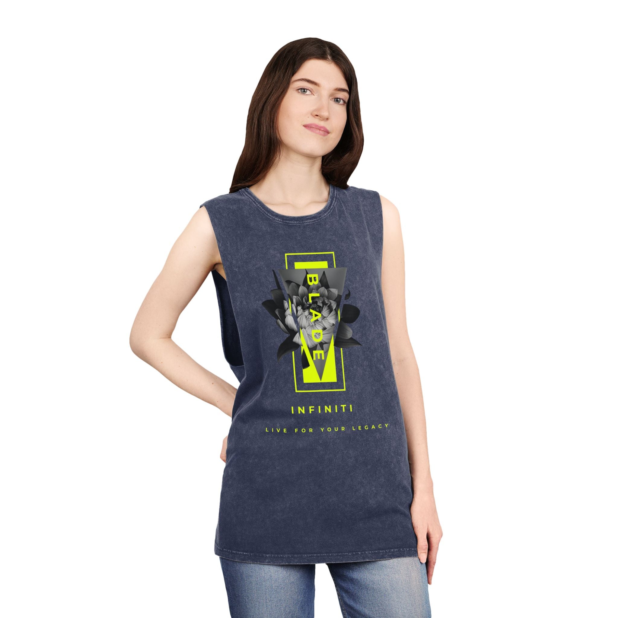 Flora Essence Neon Green Floral Tank Top