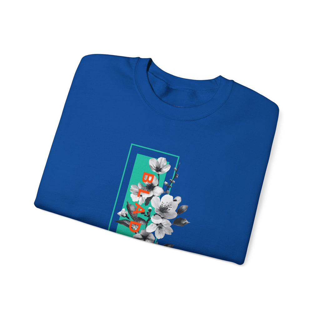 Bloom Bae Teal/Orange Floral Unisex Crewneck Sweater