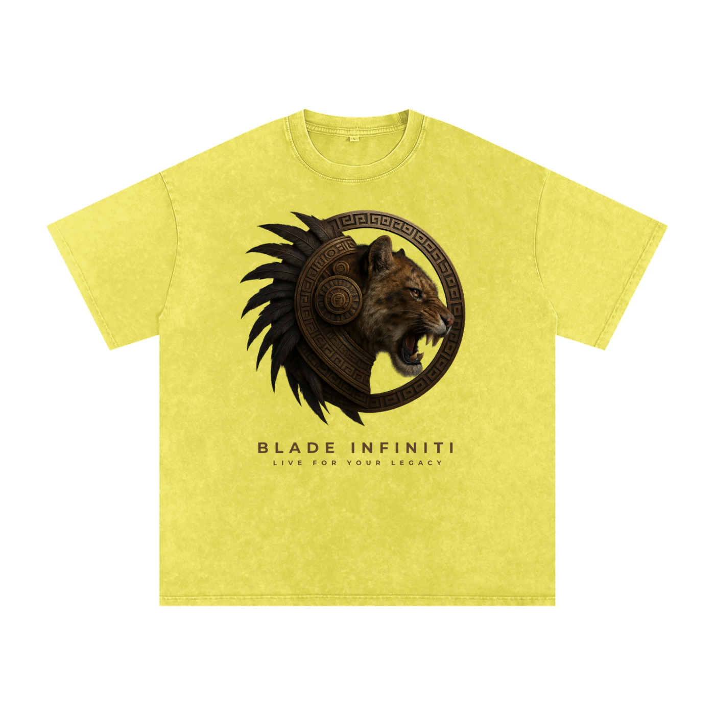 Aztec Tiger Washed Oversized Cotton T-Shirt