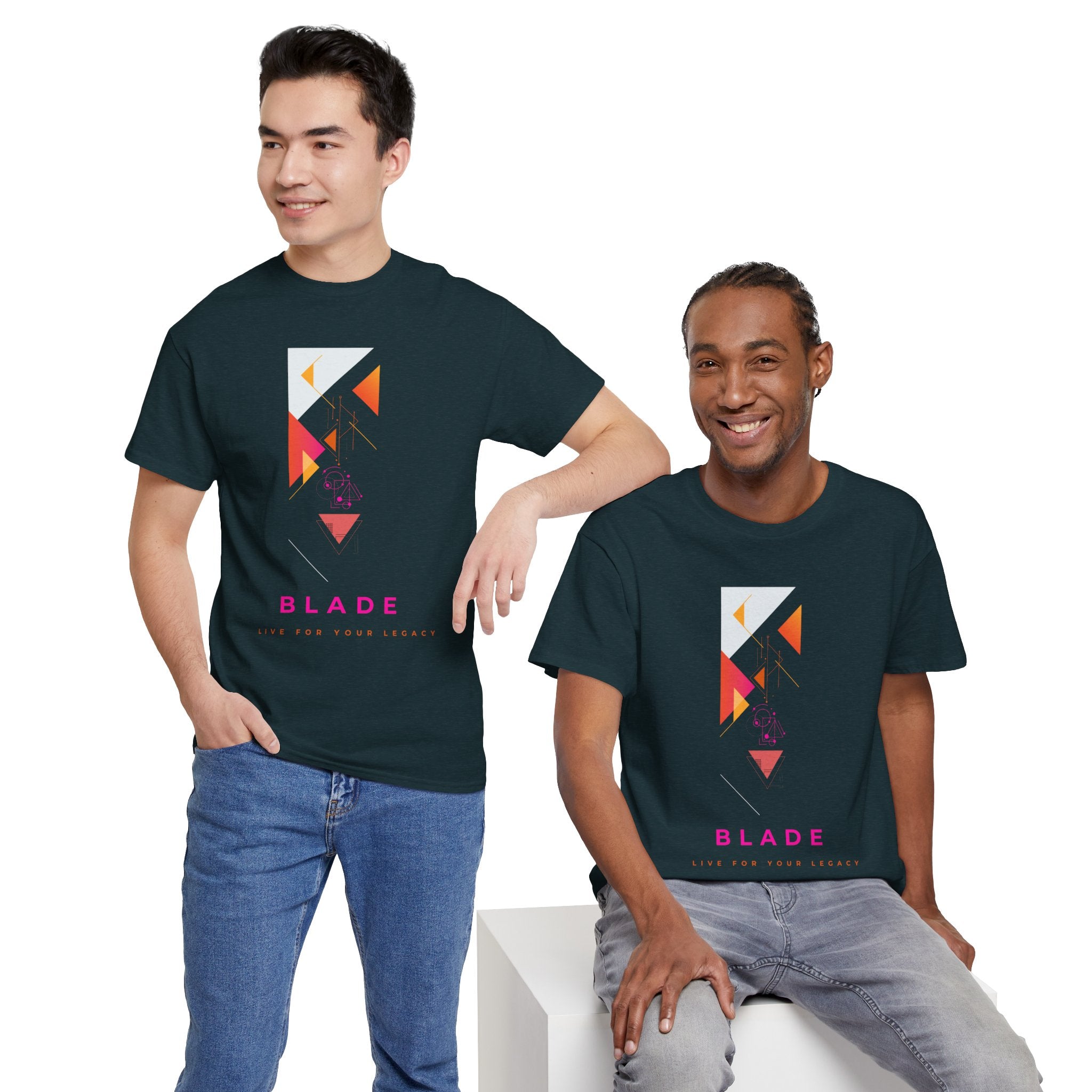 Geometric Odyssey  Pink/Orange T-Shirt