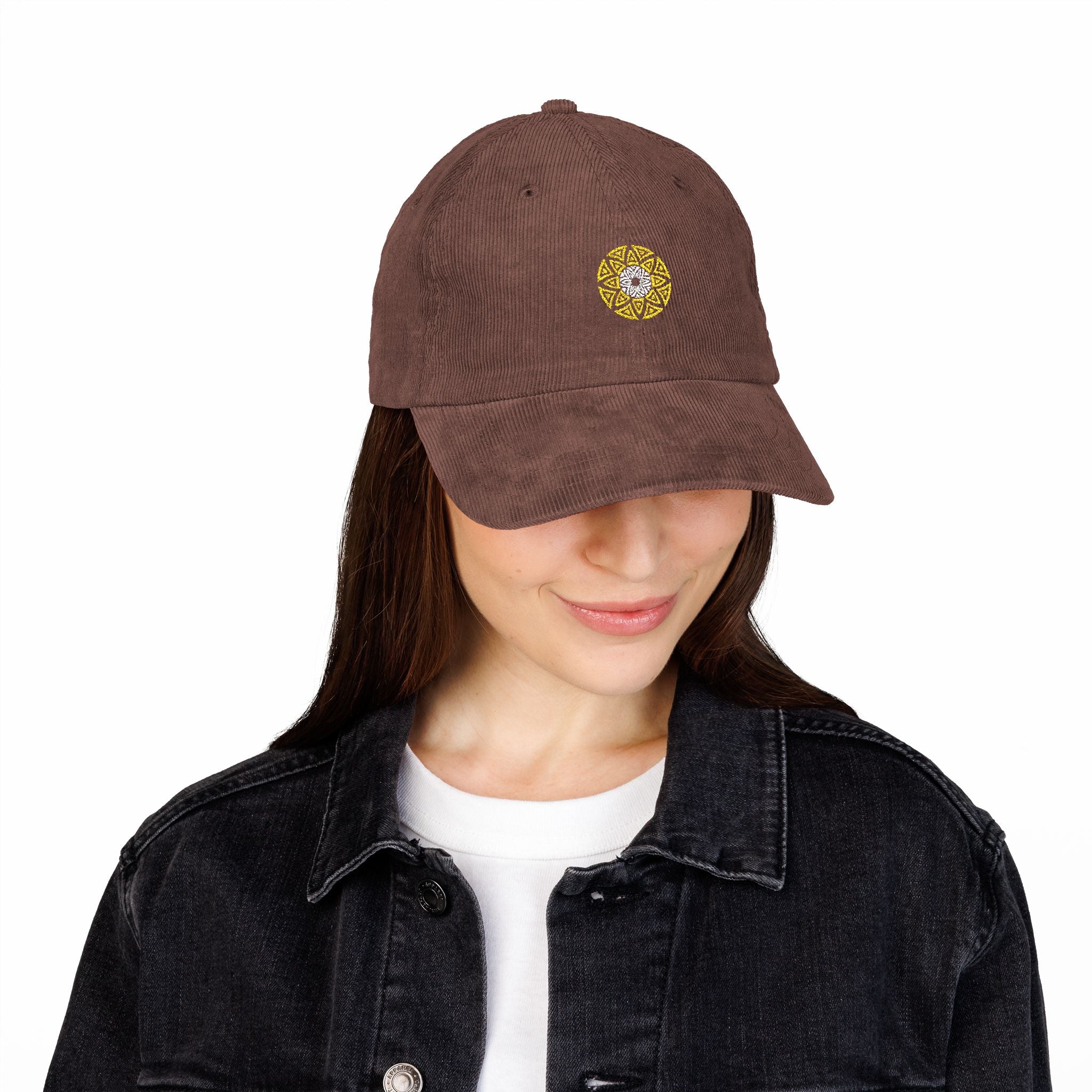 Logo Vintage Corduroy Hat/Cap Embroidery