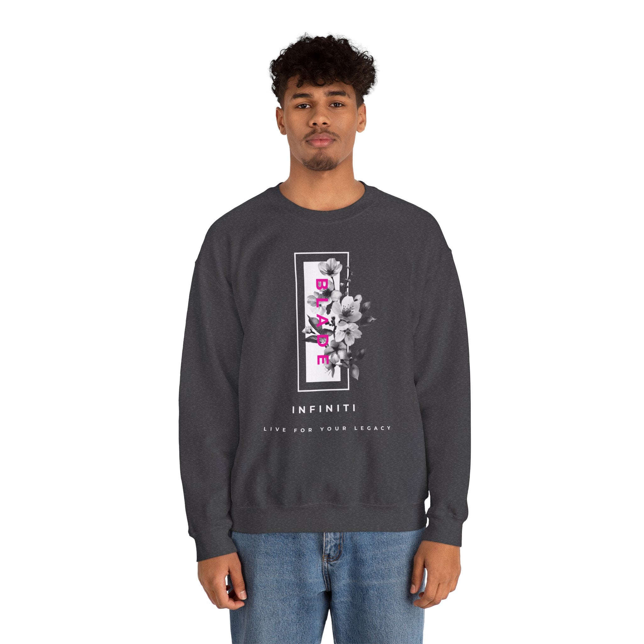Bloom Bae Deep Pink Floral Unisex Crewneck Sweater