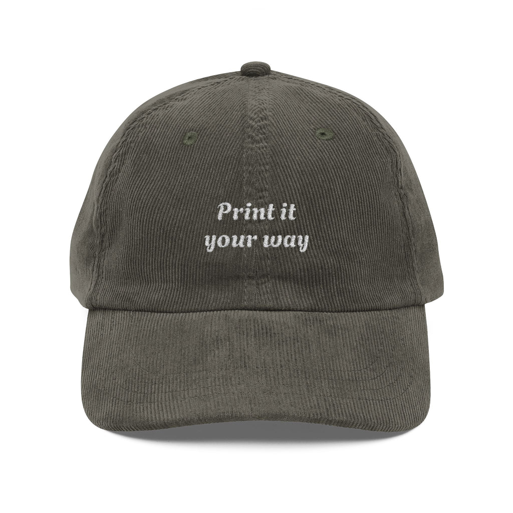 Father's Day Personalized Vintage Corduroy Hat/Cap (Embroidered)