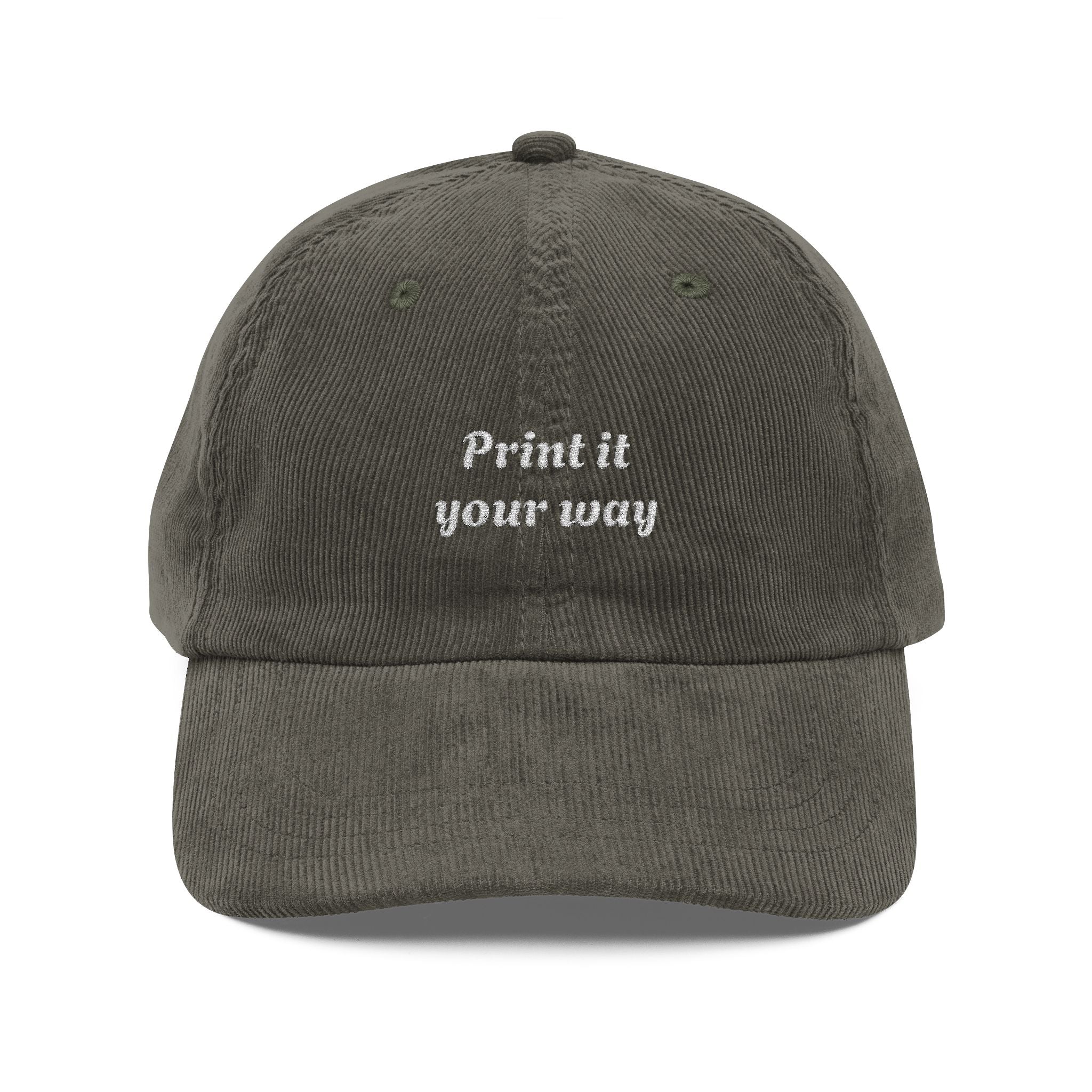 Father's Day Personalized Vintage Corduroy Hat/Cap (Embroidered)