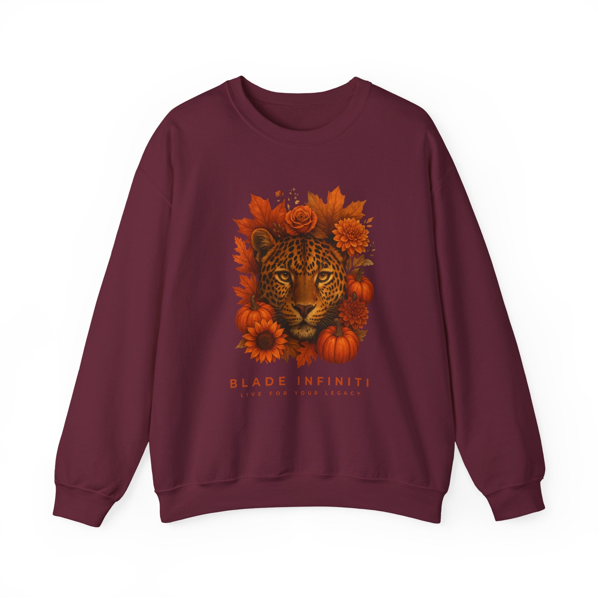 Fall Leopard Floral Unisex Crewneck Sweater