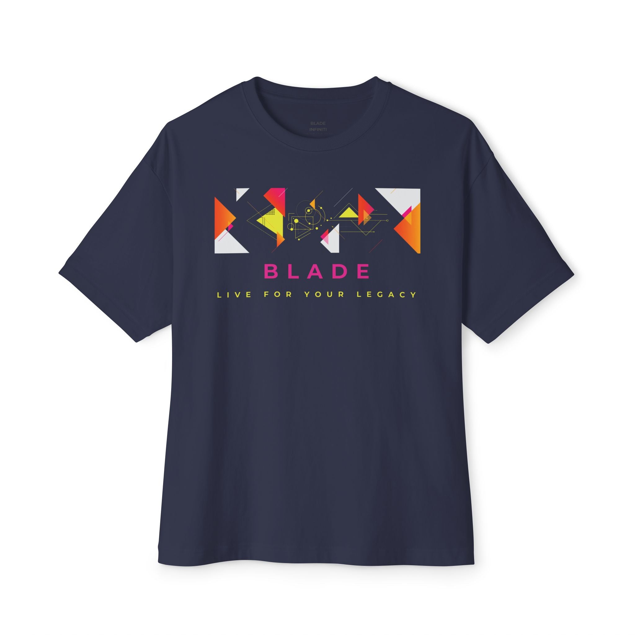 Geometric Odyssey Pink/Green Oversized Boxy T-Shirt