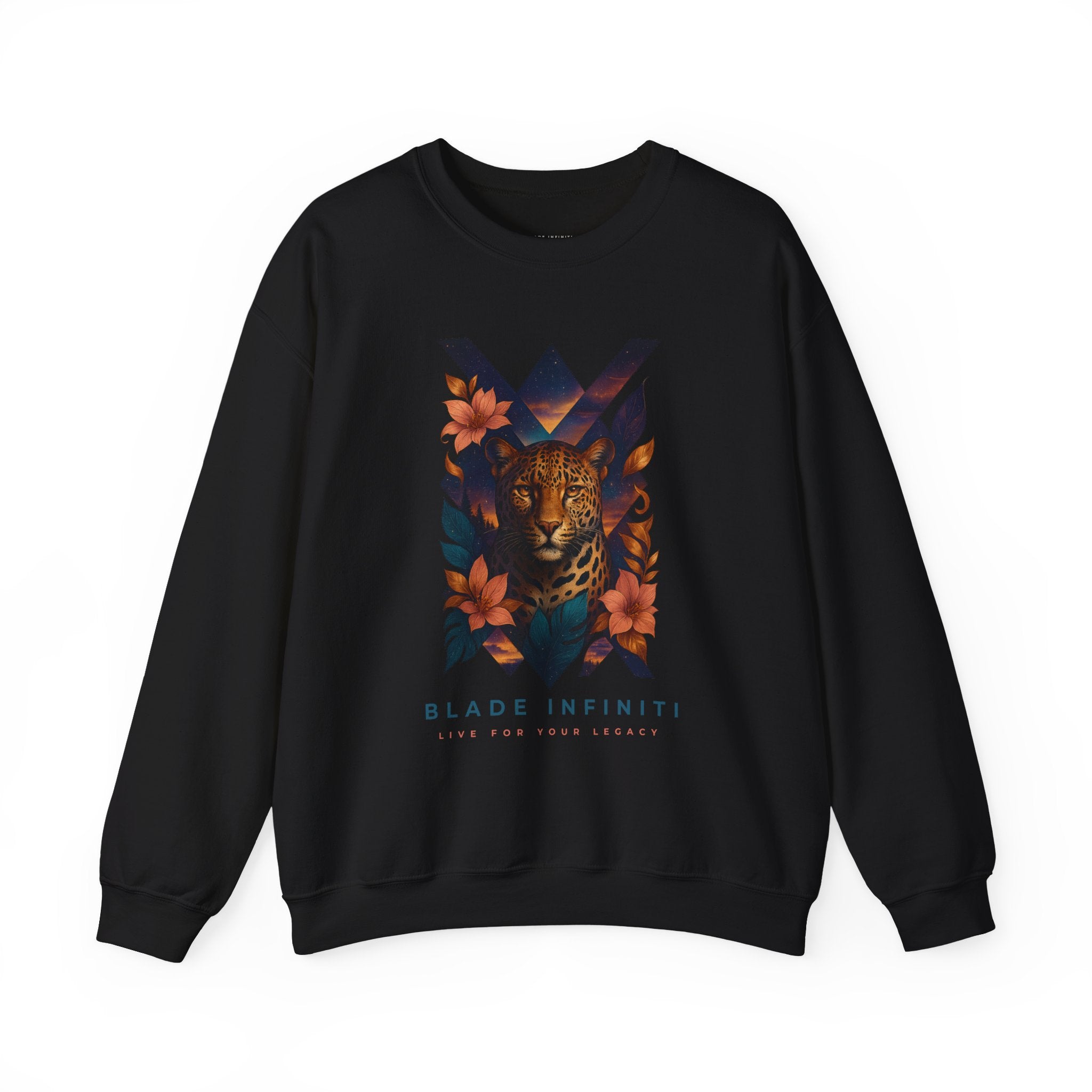 Galactic Jungle Leopard Unisex Crewneck Sweater