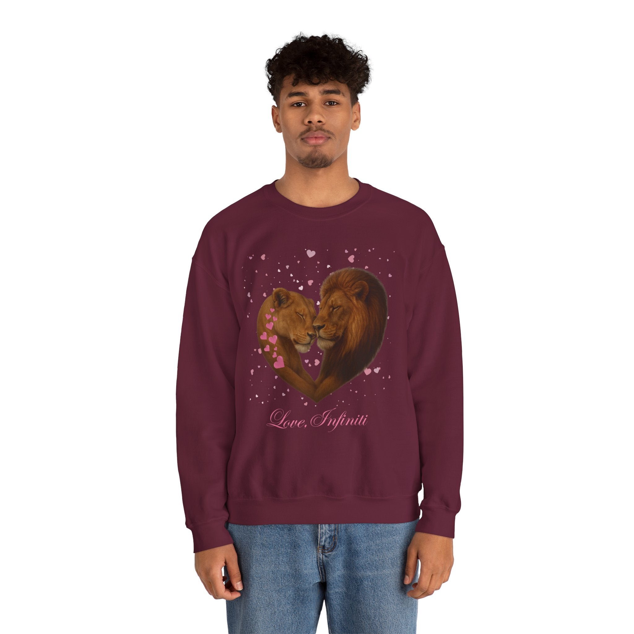 Lion Hearts - Love, Infiniti Unisex Crewneck Sweater