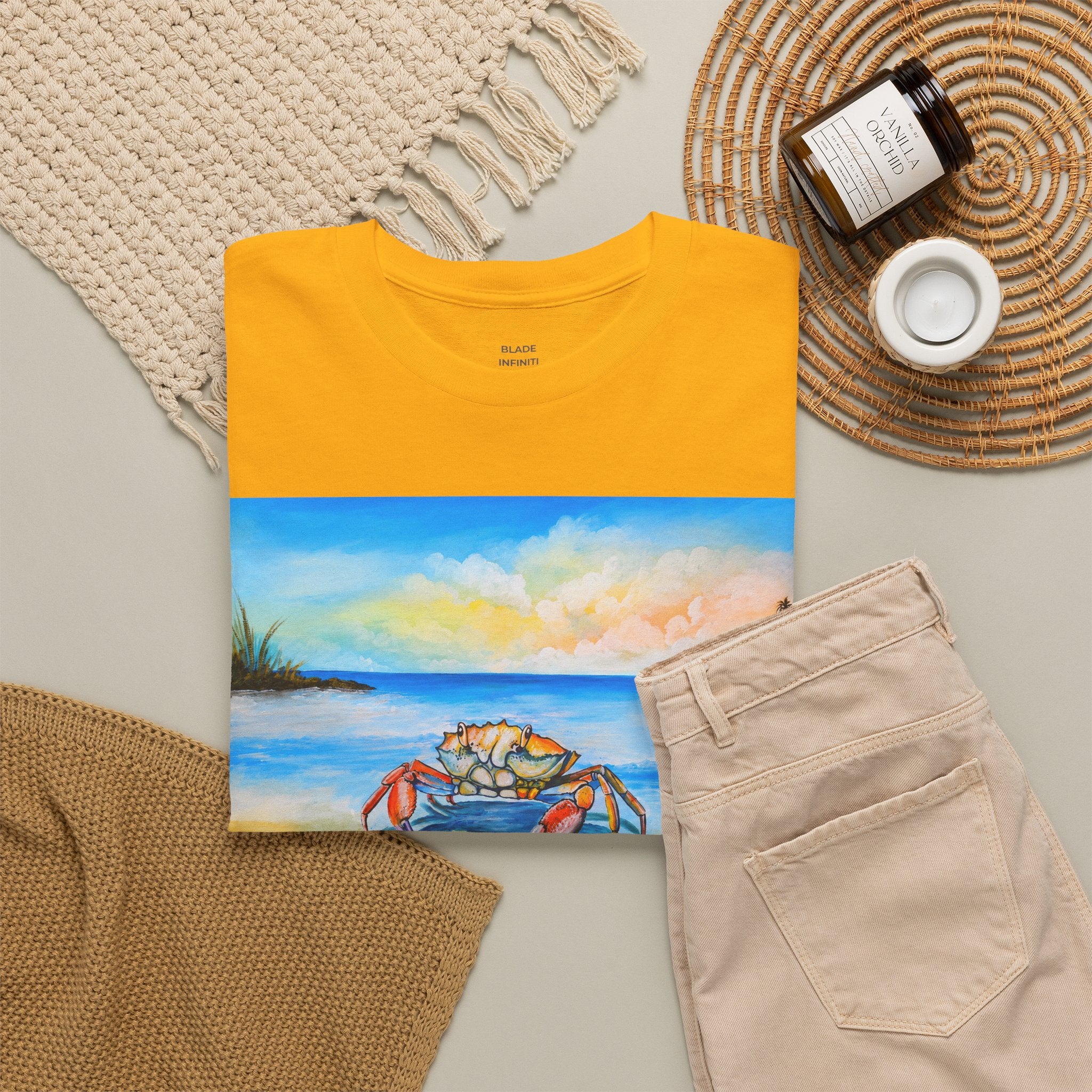Coastal Crab Beach Sunset T-Shirt
