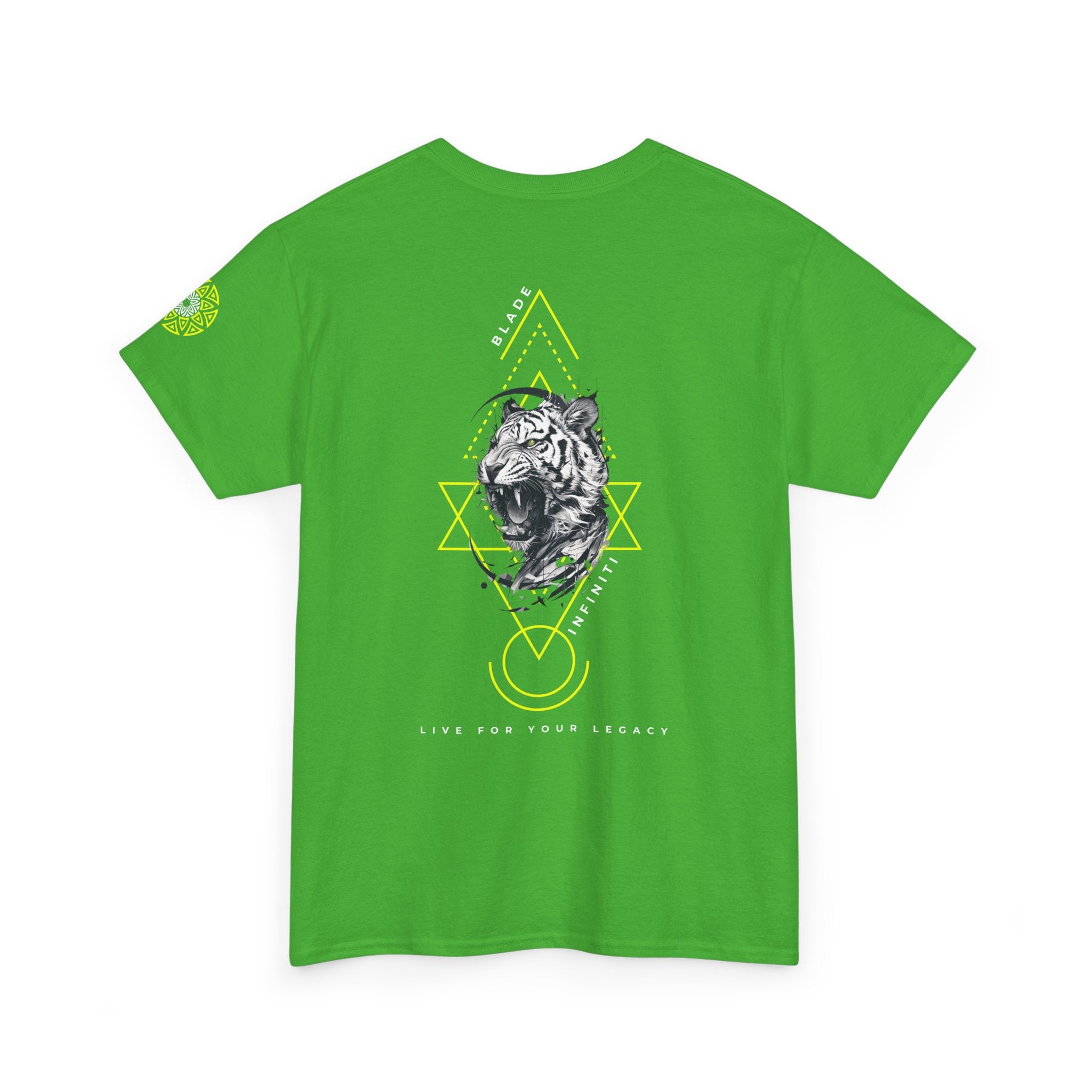 Geometric King Version 2 Neon Green Tiger Back T-Shirt