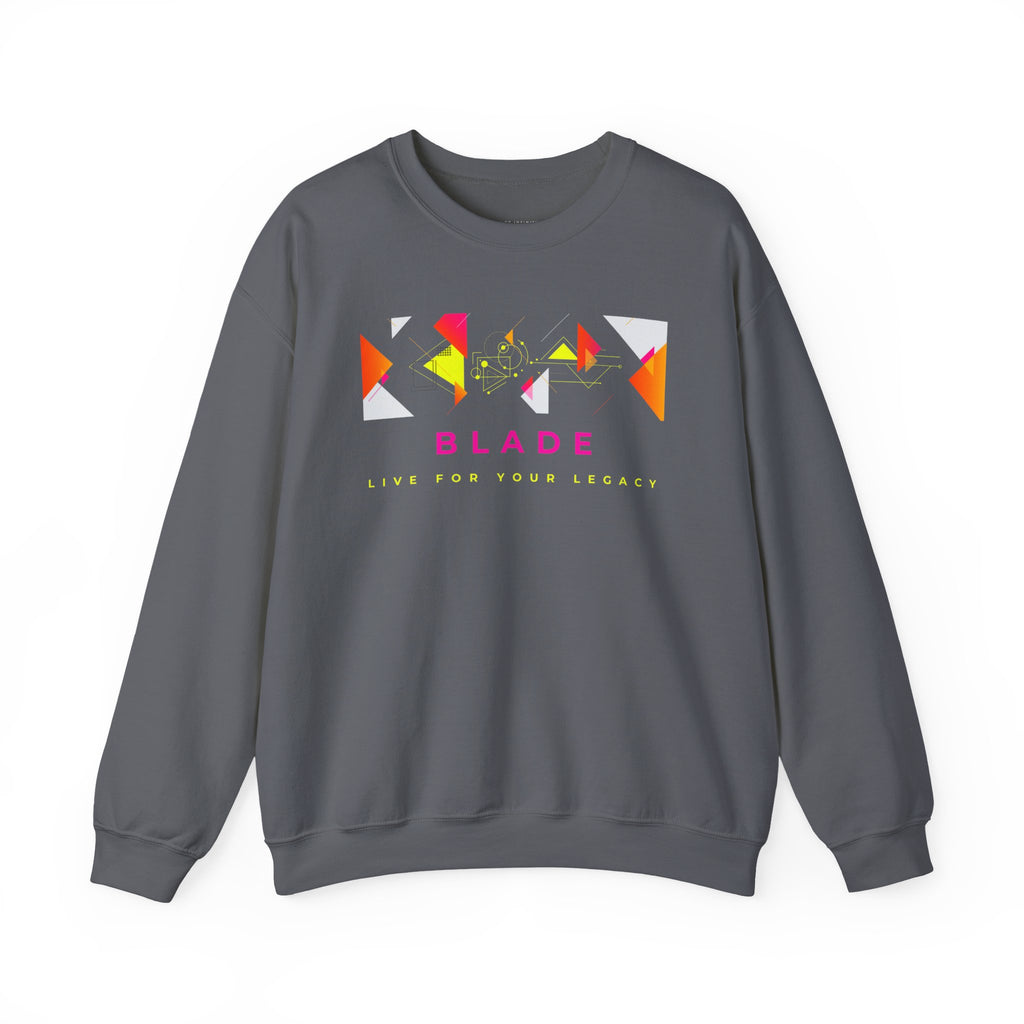 Geometric Odyssey Pink/Green Unisex Crewneck Sweater
