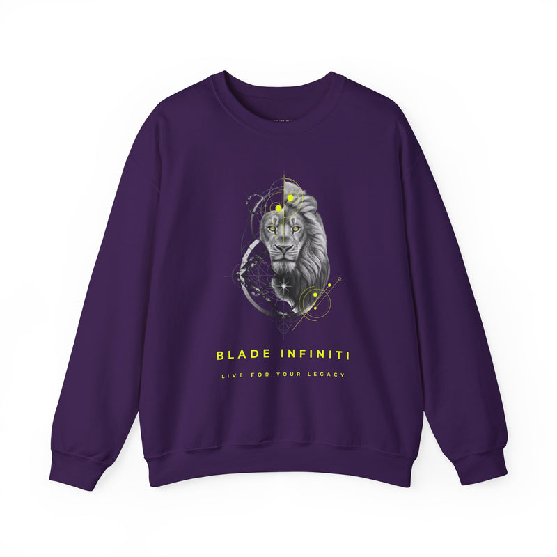 Geometric King Lion V3 Neon Green TX Unisex Crewneck Sweater