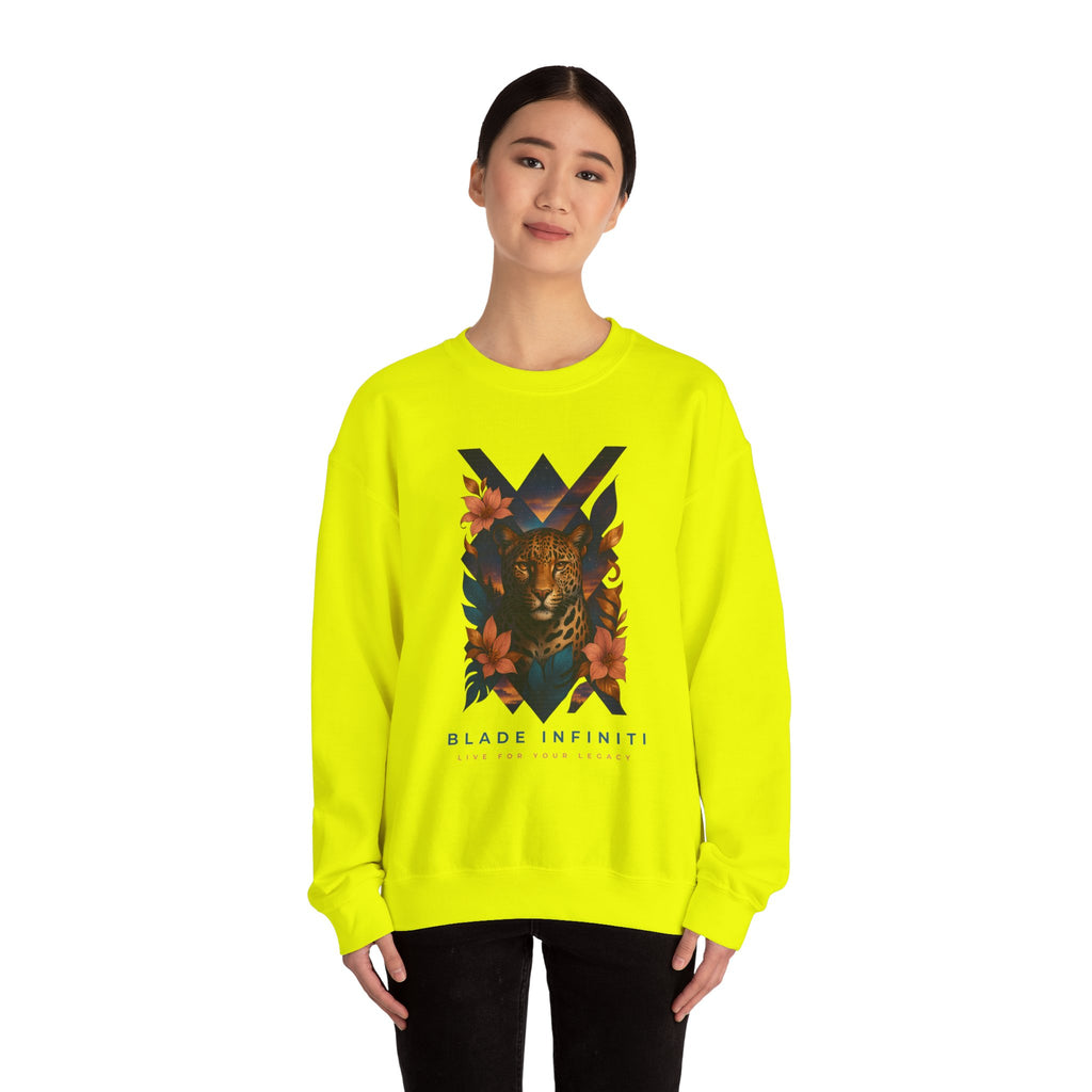 Galactic Jungle Leopard Unisex Crewneck Sweater