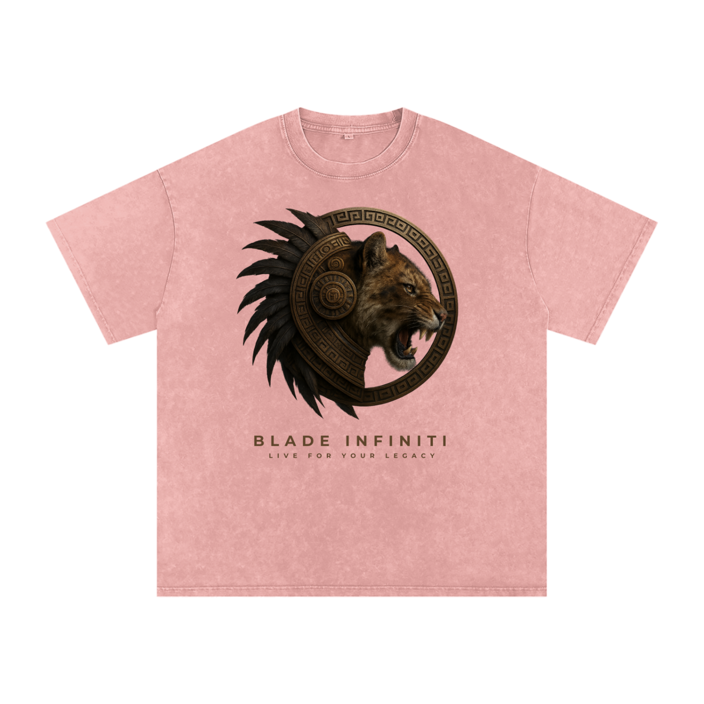 Aztec Tiger Washed Oversized Cotton T-Shirt