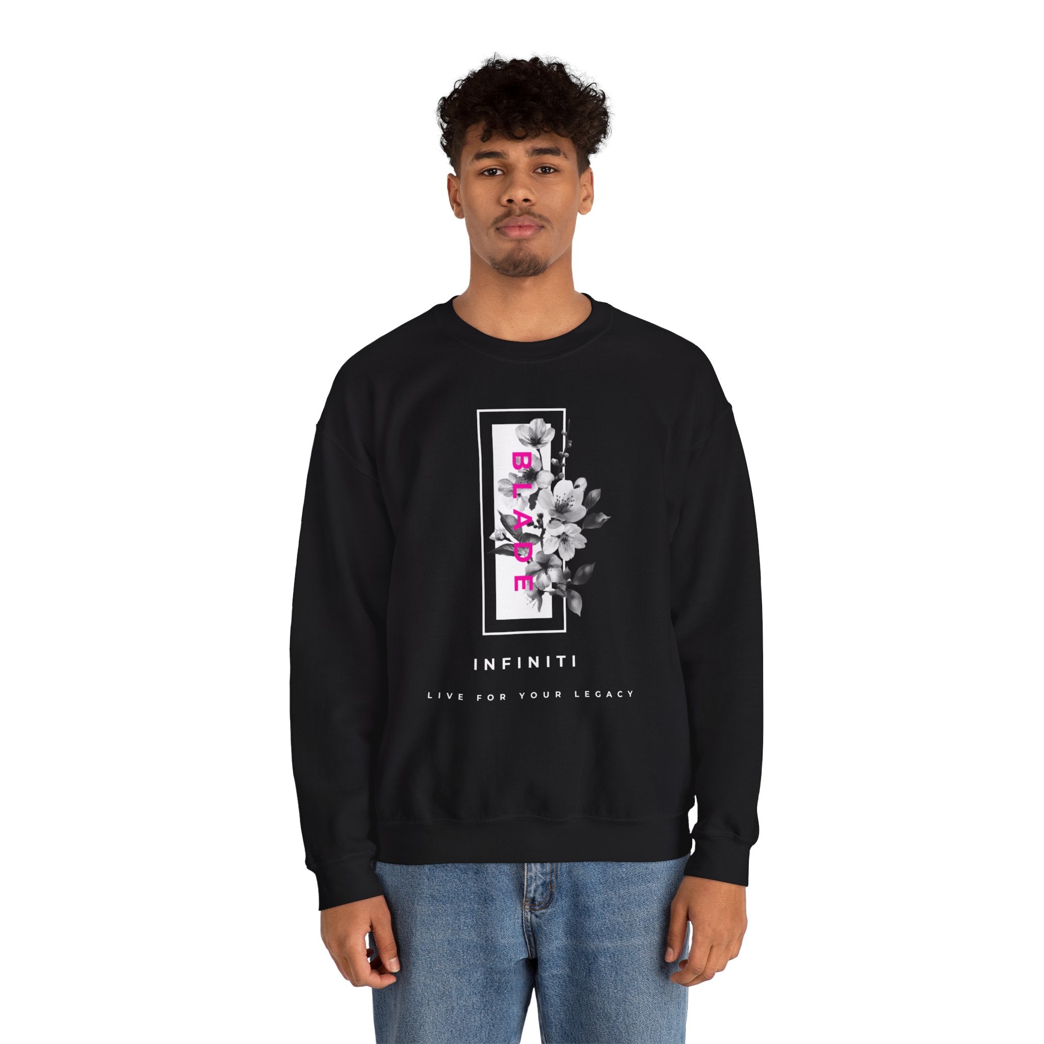 Bloom Bae Deep Pink Floral Unisex Crewneck Sweater