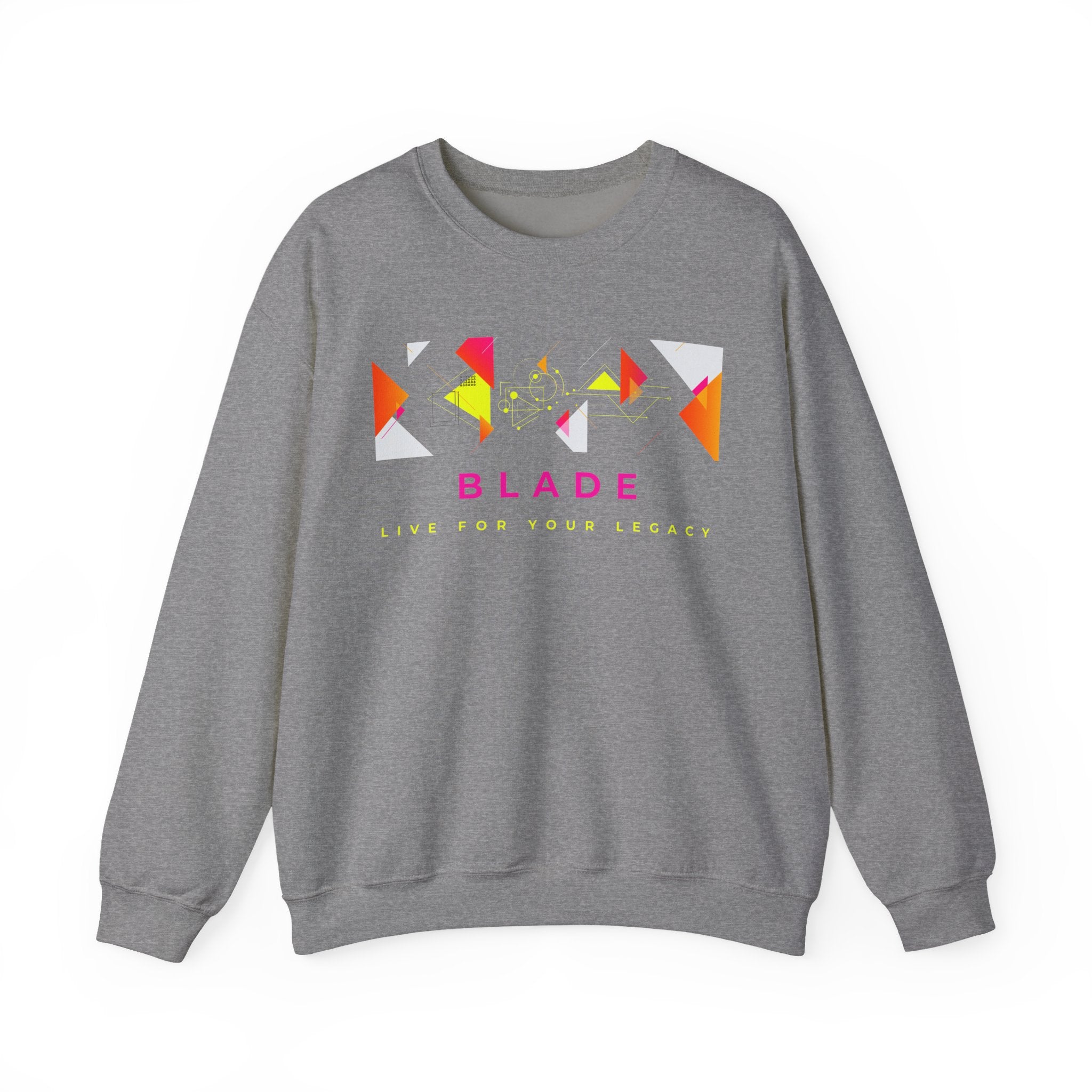 Geometric Odyssey Pink/Green Unisex Crewneck Sweater