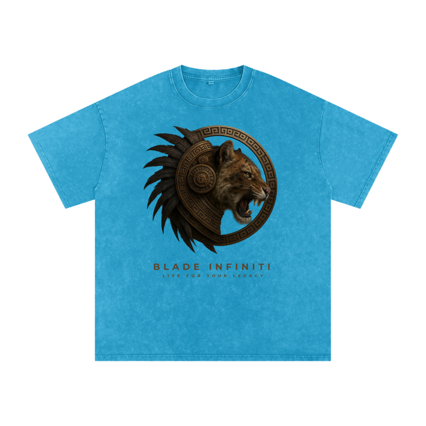 Aztec Tiger Washed Oversized Cotton T-Shirt