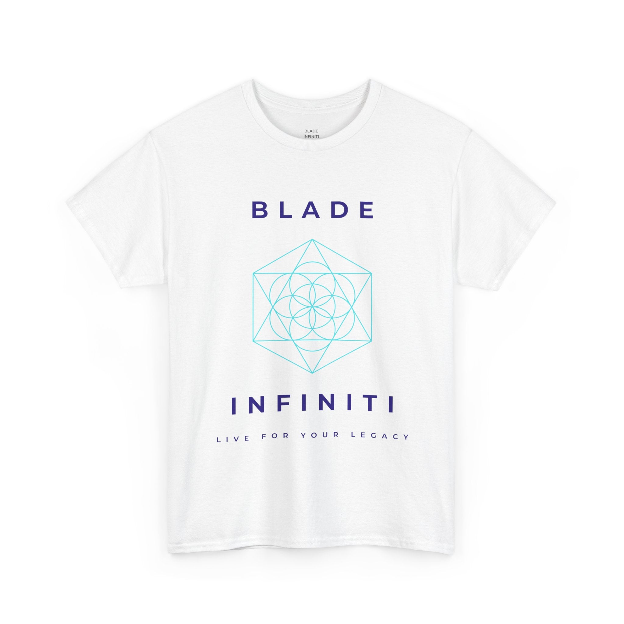 Geometric Azteca Essential White/Blue/Aqua T-Shirt