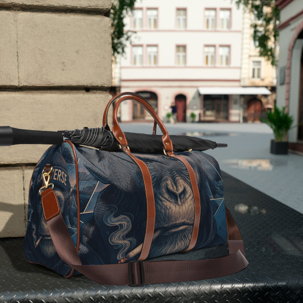 Galactic Weed Monkey Waterproof Travel Bag