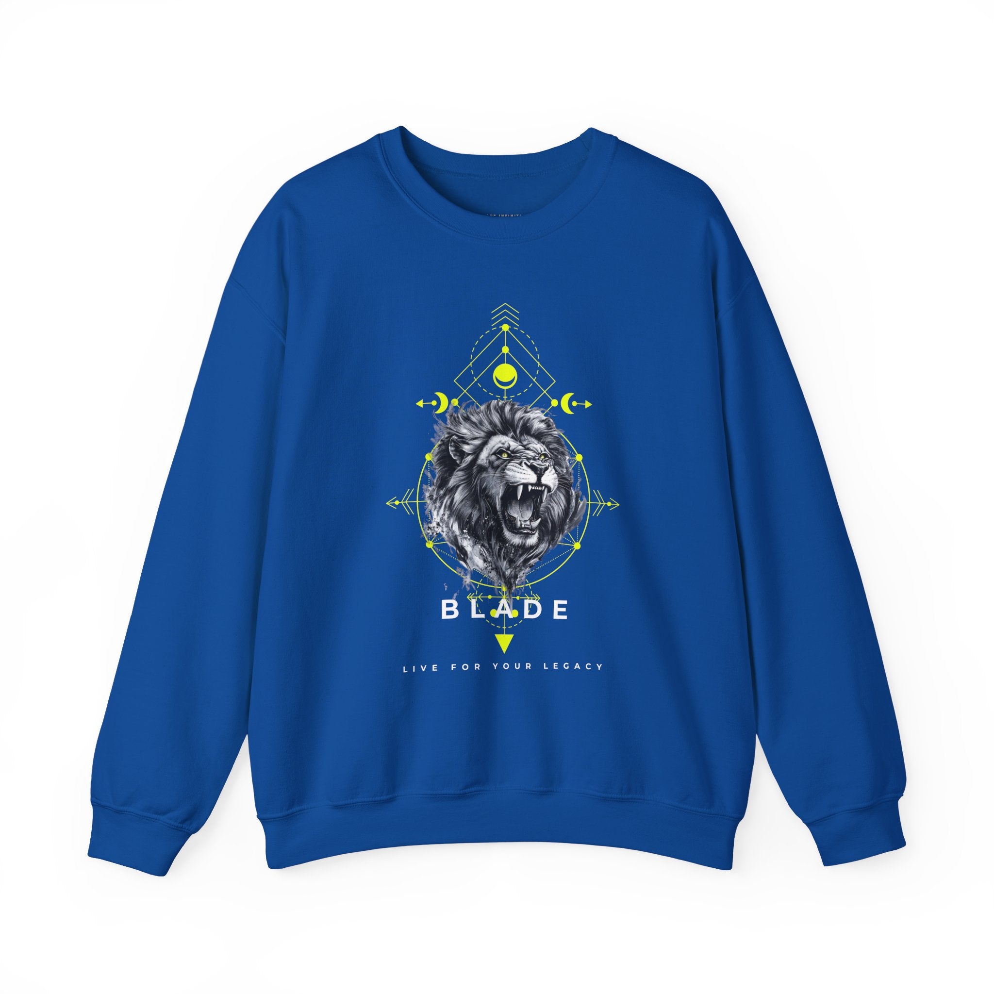 Geometric King White TX Lion Unisex Crewneck Sweater