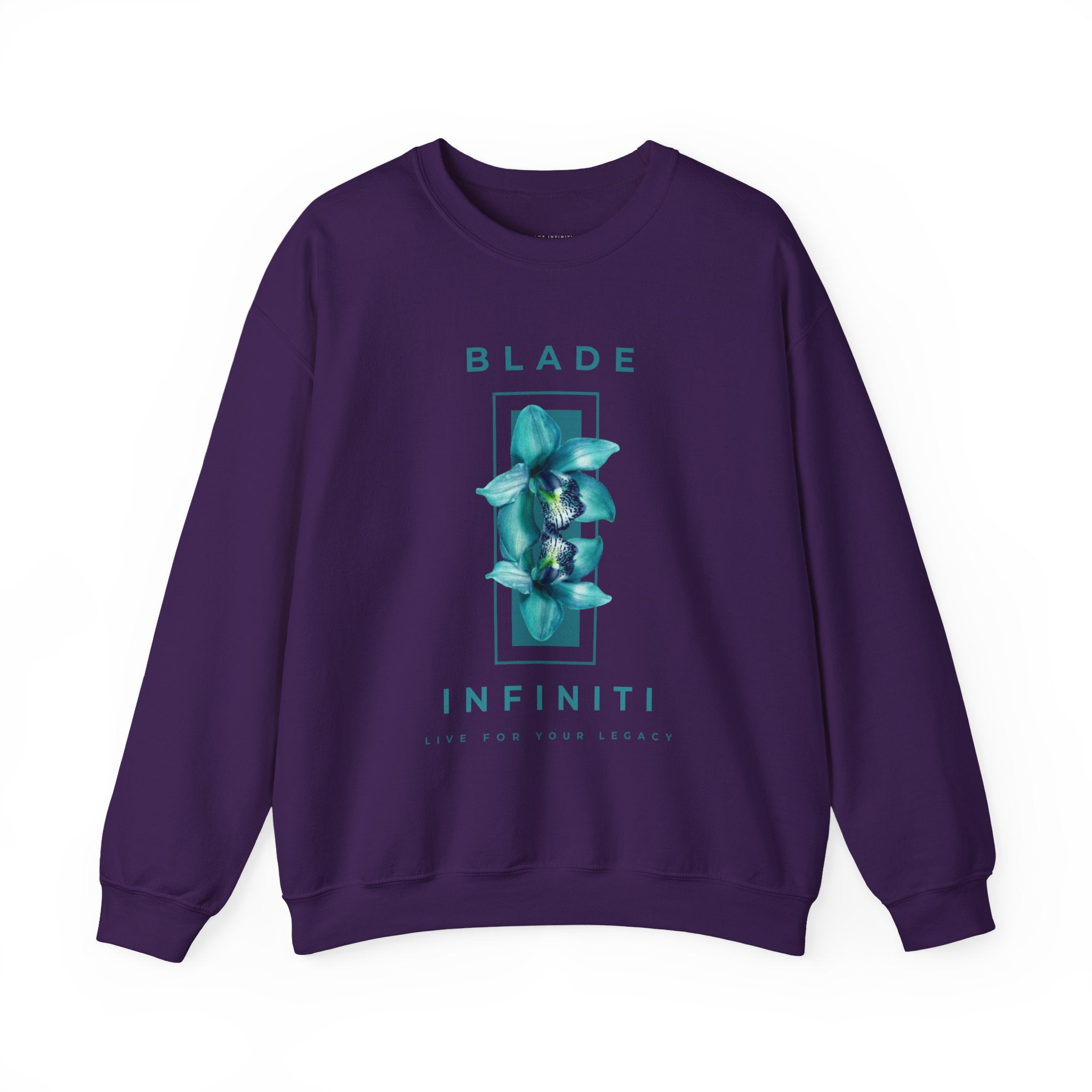 Essence of Infiniti Teal Floral Unisex Crewneck Sweater