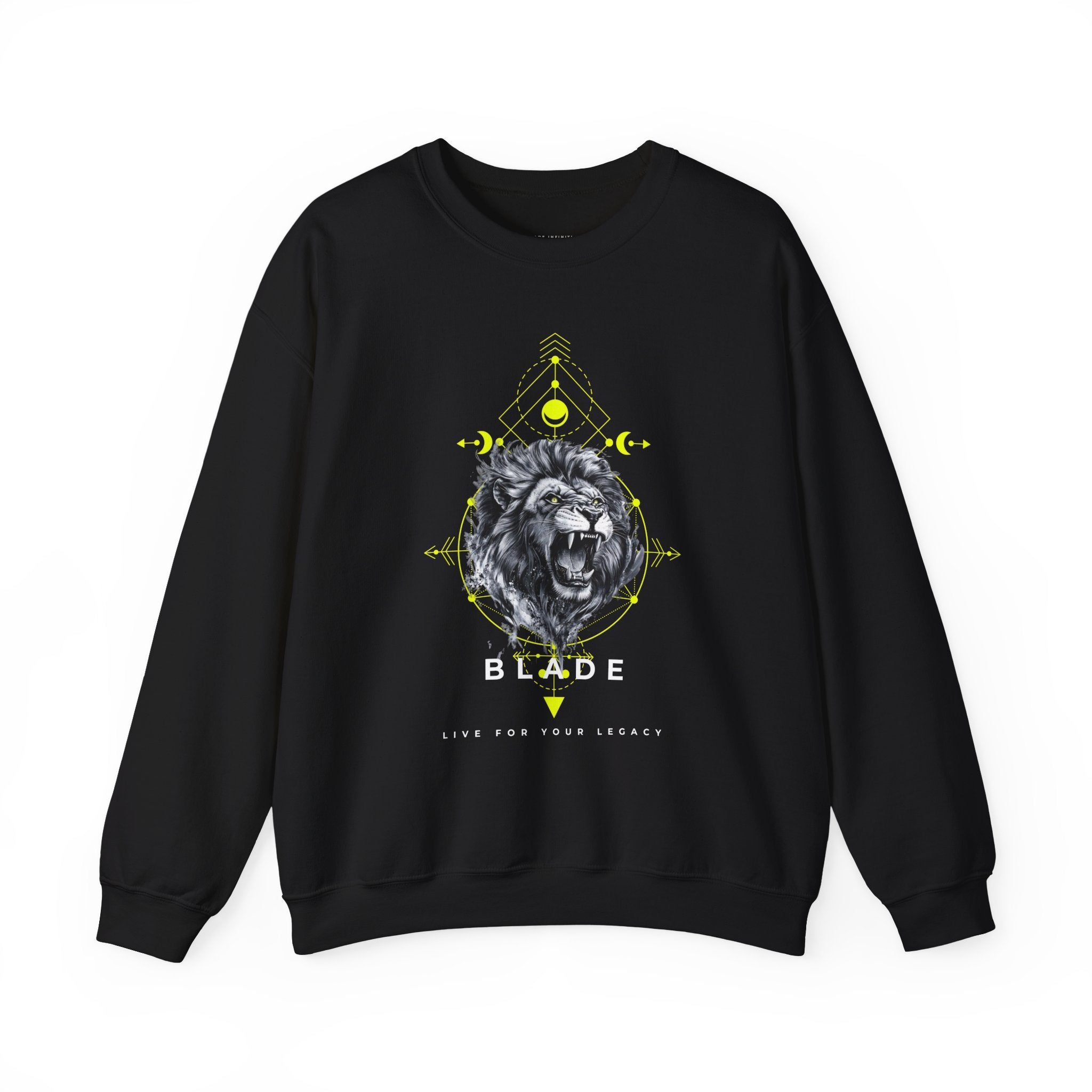 Geometric King White TX Lion Unisex Crewneck Sweater
