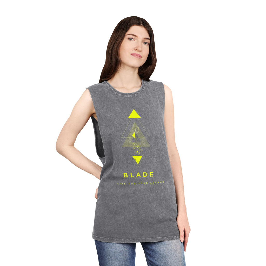 Geometric Odyssey Version 3 Neon Green Tank Top