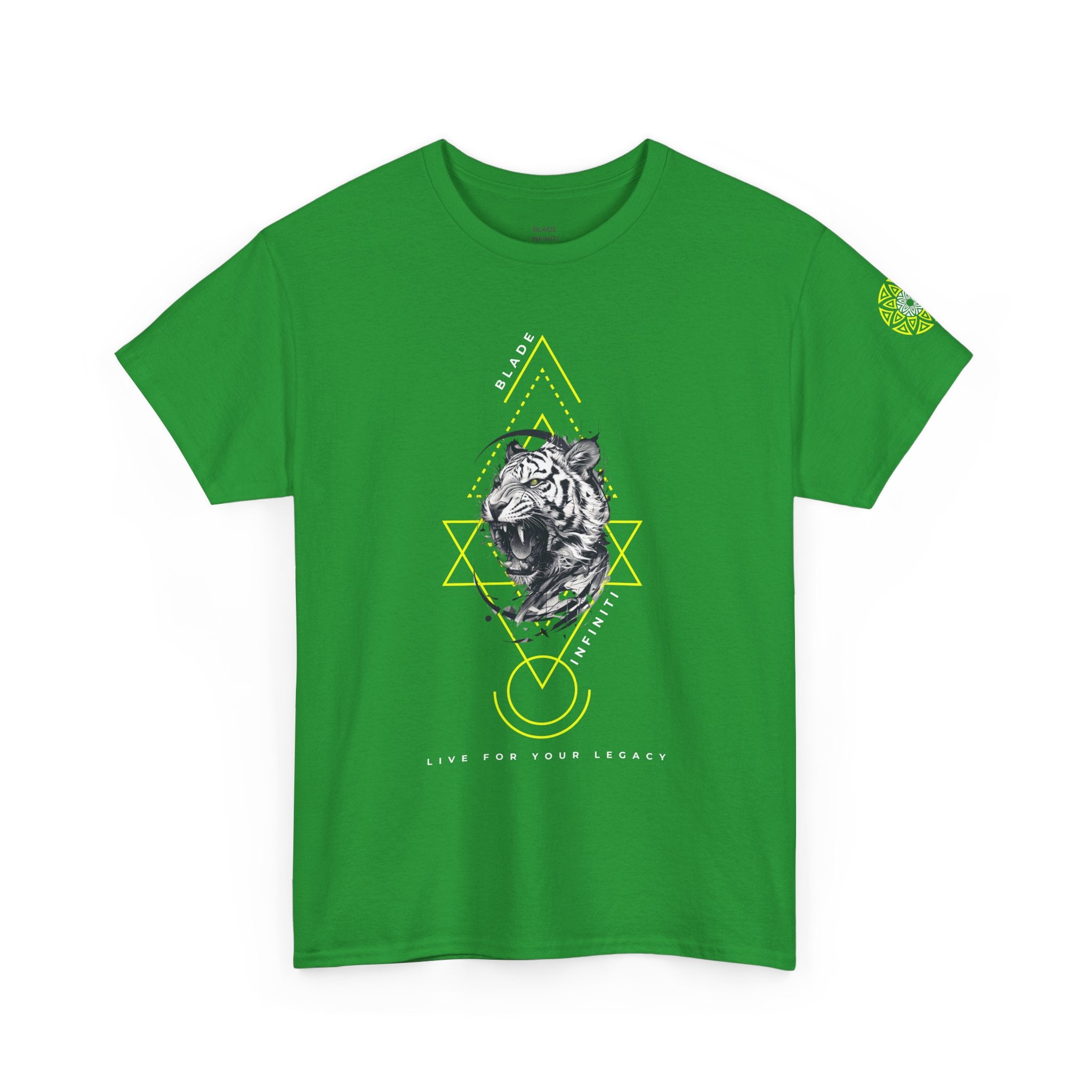Geometric King Neon Green Tiger T-Shirt