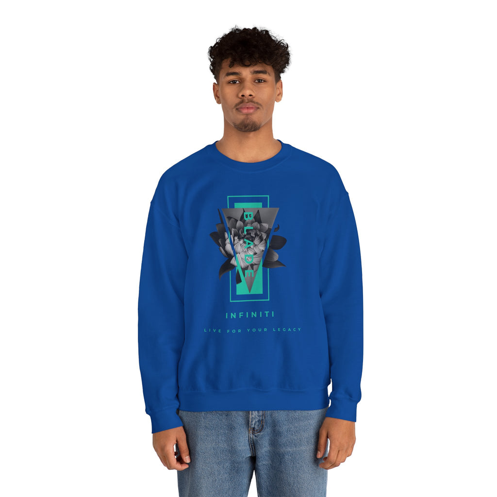 Flora Essence Teal Floral Unisex Crewneck Sweater