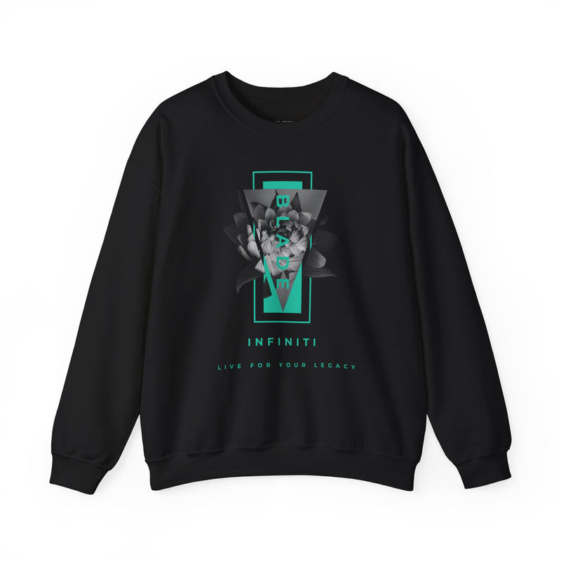 Flora Essence Teal Floral Unisex Crewneck Sweater